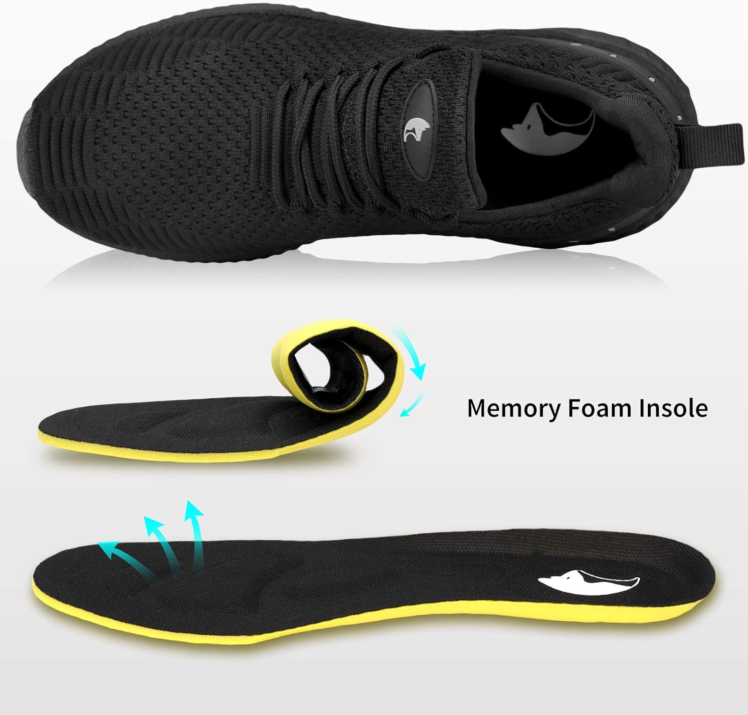 Flysocks Women's Casual Sneaker, 13-All Black, 7.5 - Image 3