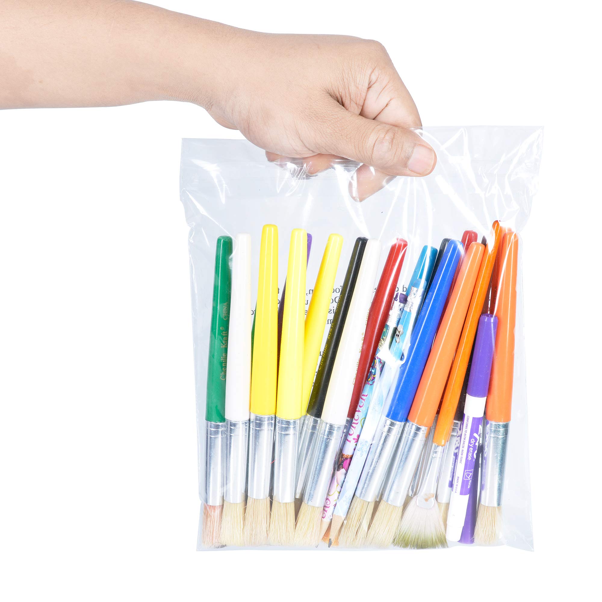 400 Bolsas de Poly Combo Pack – 6 x 9, 8 x 10, 9 x 12, 11 x 14 Transparente con aviso de asfixia Self Seal pegamento fuerte o Resealable, Transparente
