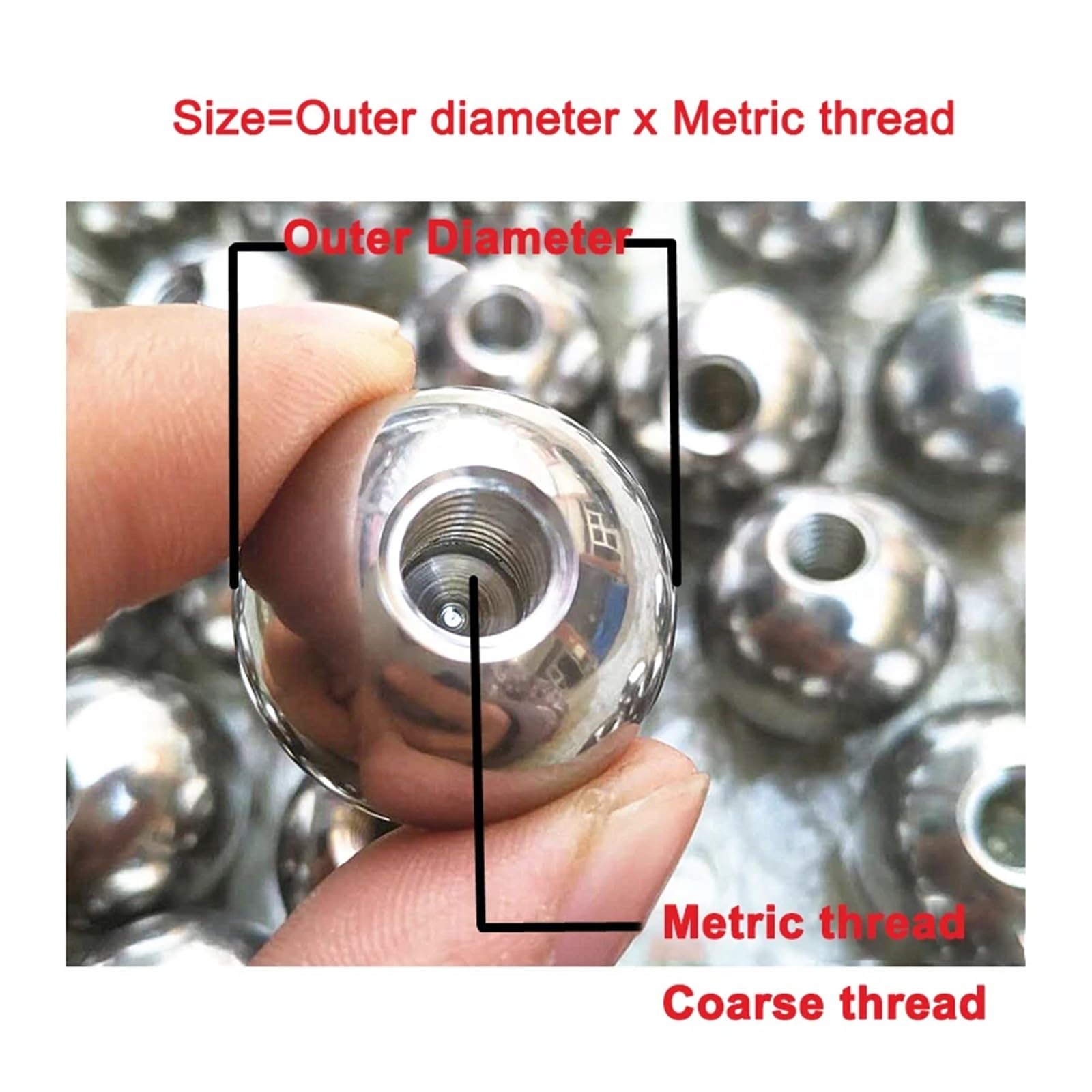 Billes de perçage en acier inoxydable Billes de perçage filetées en acier inoxydable, 1 pièce, M8, M10, M12, M14, M16, M18, M20, filetage femelle, trou borgne, lisse, solide(M12,50mm)
