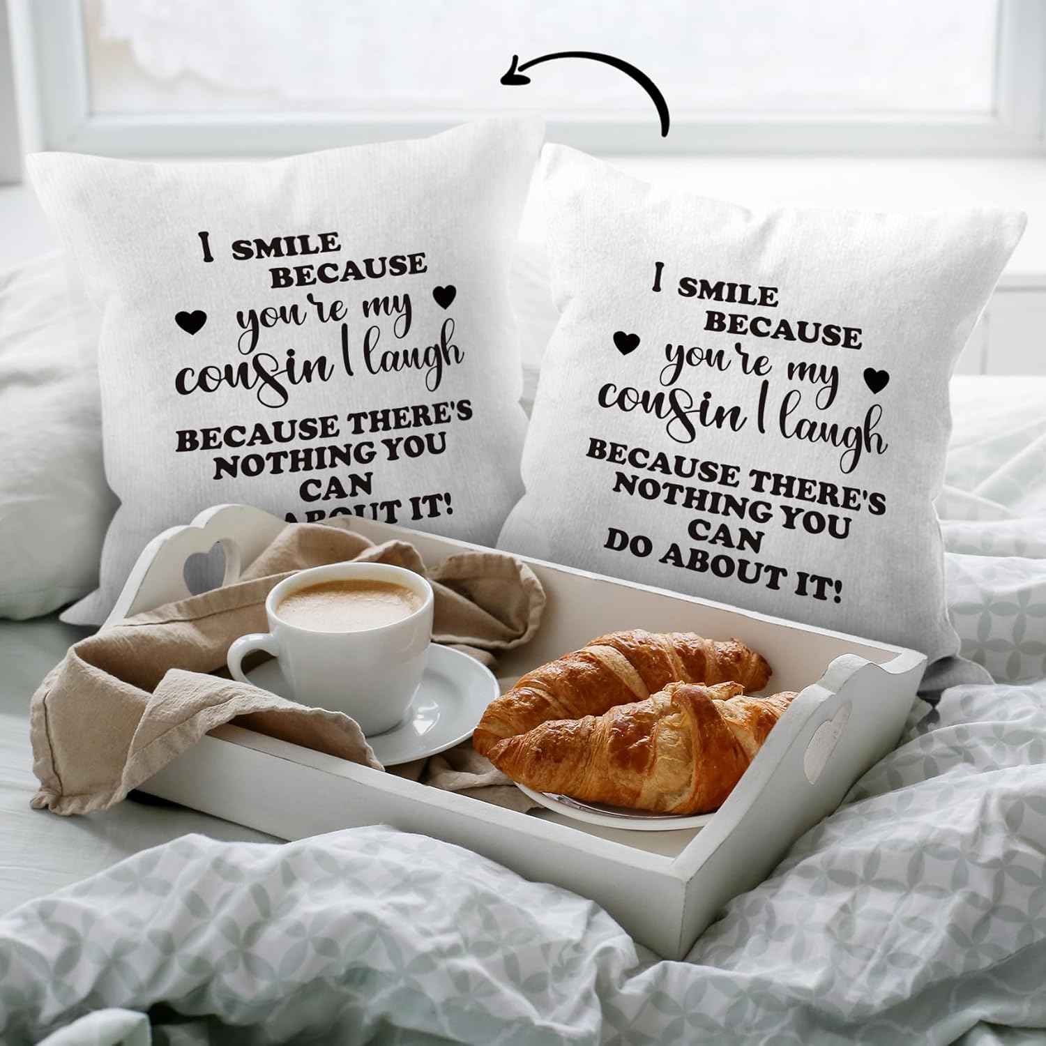 HIWX Funny Cousin Gifts Pillow Covers 18x18 Double-Sided, Cousin Gift for Women Men Male Female, Gifts for Cousins Decorative Pillow Covers for Couch Bed Home Bedroom Decor - Image 6