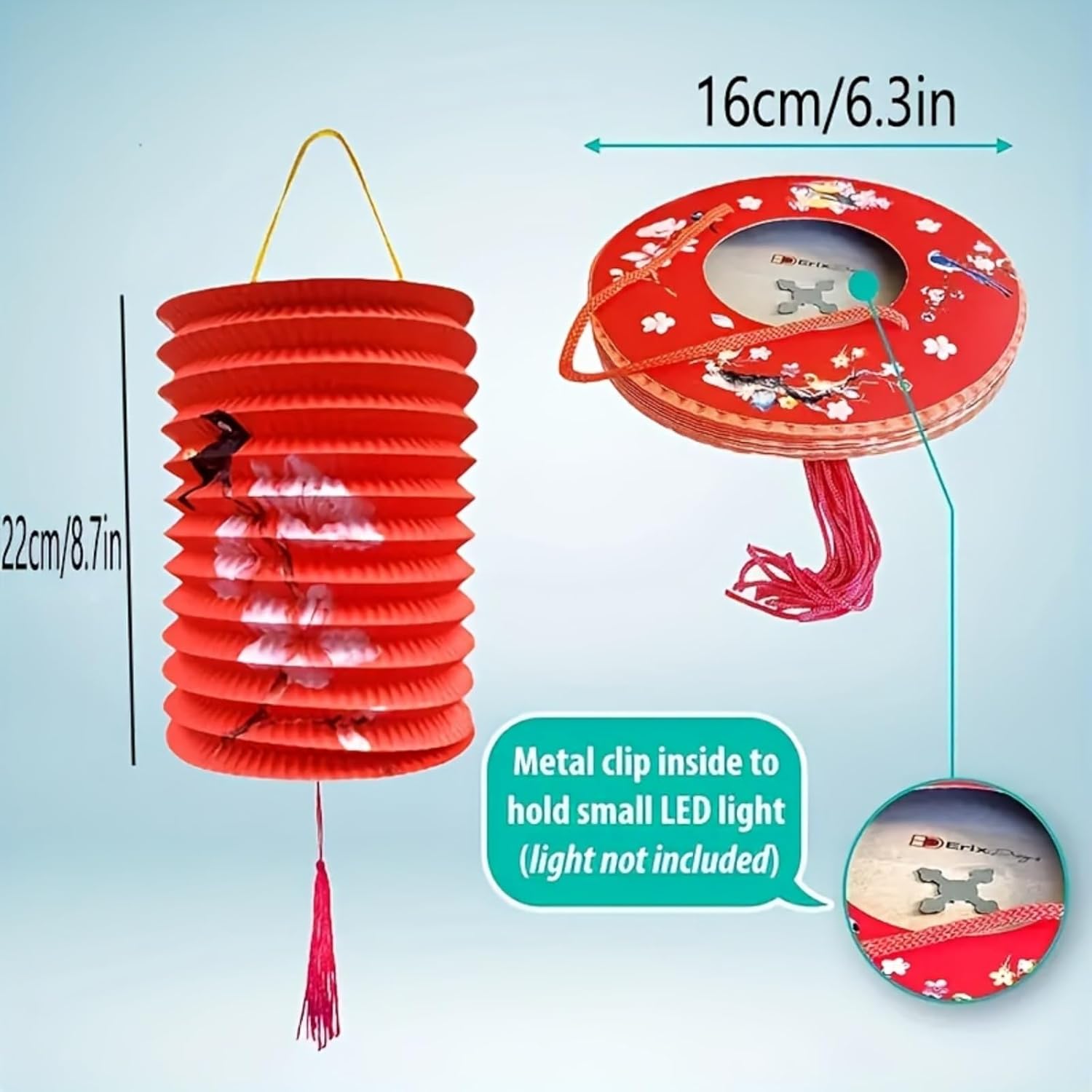 10 Pcs Chinese Lanterns Lamp Colorful Hanging Paper Lantern Shades Chinese New Year Paper Lanterns Japanese Lantern Ceiling Hanging Decora