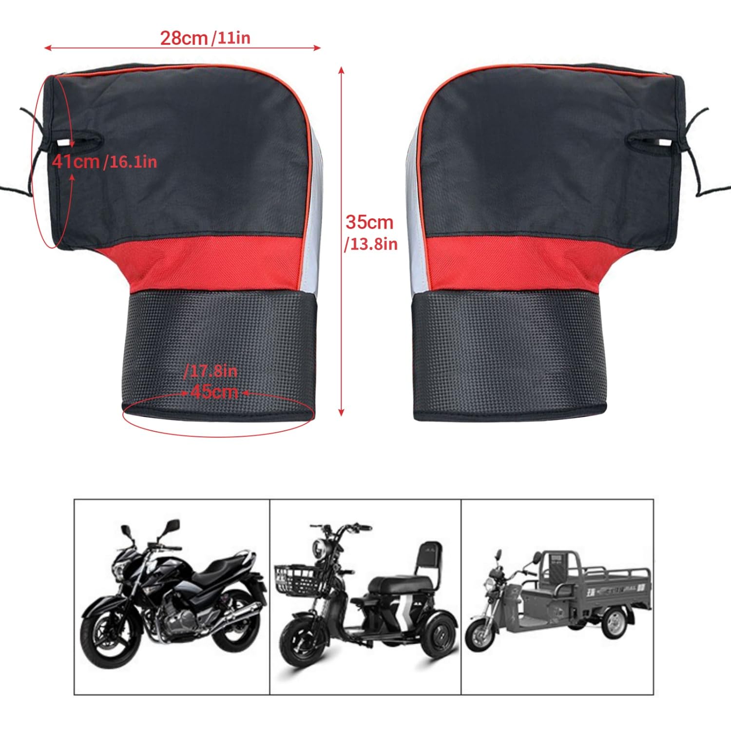 Gants de Moto et Vélo Hiver Imperméables - Doublure Polaire Chaude Anti-Vent | Protection Renforcée Contre Le Froid | Universel Scooter/Moto/Vélo (Homme/Femme)