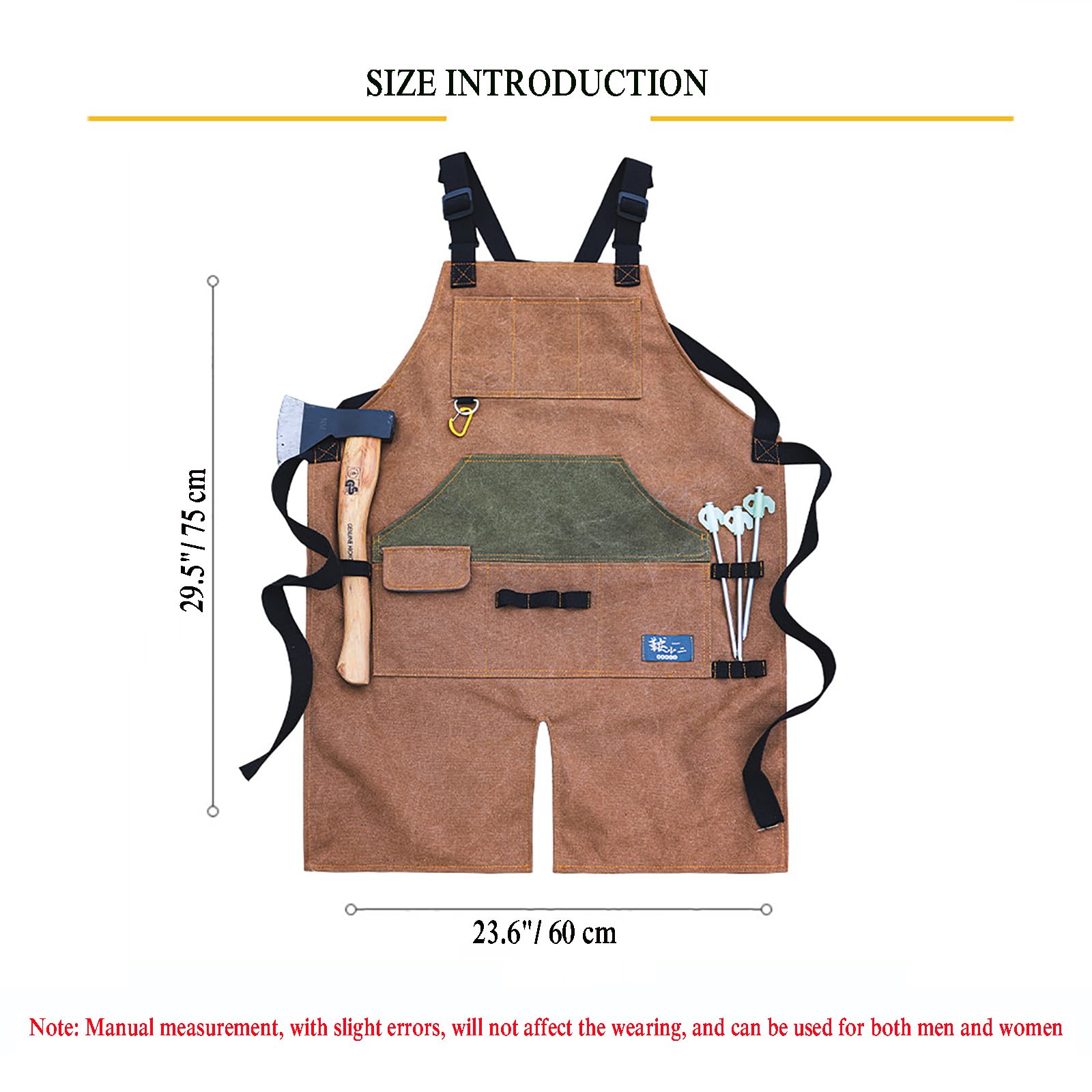 Delantal de Mezclilla con Bolsillos, Delantal Cocina Ajustable para Hombres y Mujeres, Delantal de Trabajo Profesional para Carpintero de jardín, Pintor, Barista, Familia y Comedor,Gris