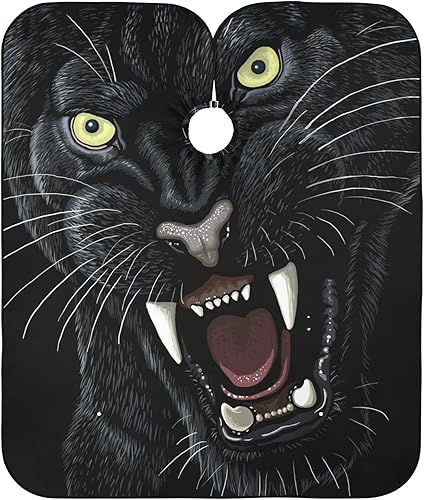 ALAZA Roaring Panther - Capa de peluquero para hombres y mujeres, delantal de corte de pelo impermeable para barba, babero de afeitar, paño de corte
