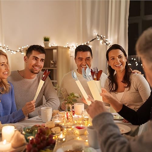 Miniatura 6 de Geelin 500 bolsas de papel para cubiertos de 10 x 2-34 pulgadas, bolsas de churro de papel kraft para utensilios de cocina, restaurantes, barras de