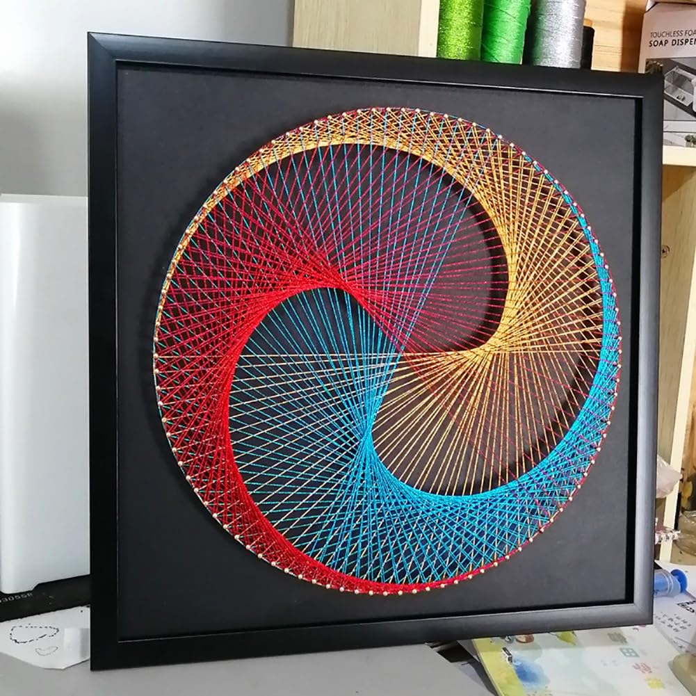 MYBSXKEOZ 3D String Art Kit String Kunst Geschenke Bastelset String Kunst Bastelset Für Erwachsene Design Fadengrafik Mit Nagel & Faden Für Anfänger, Kinder(O3,Complete set of materials)