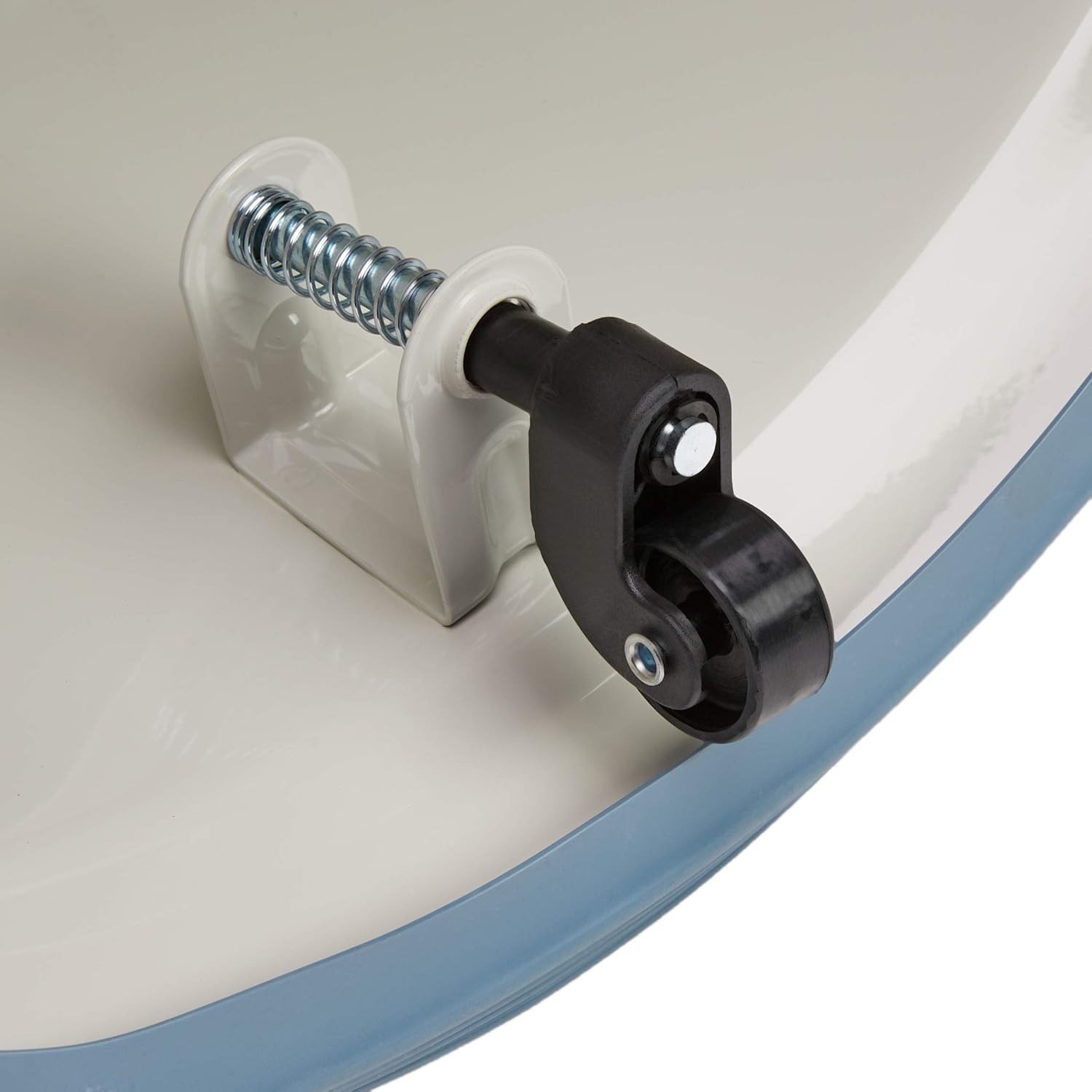 Wedo Stool with Metal Wheels, Steel, Luminous Grey, 43.5T x 43.5B x 44H cm