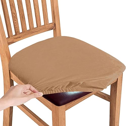 Miniatura 8 de Fundas elásticas de terciopelo para asiento de silla, suaves y extraíbles para sillas de comedor, antideslizantes, lavables, protector para silla de