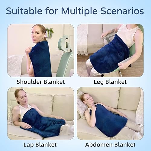Miniatura 2 de LOFE Manta ponderada con una funda de terciopelo, 7 libras, 29 x 24 pulgadas, manta con peso pequeña para adultos, almohadilla de regazo con peso