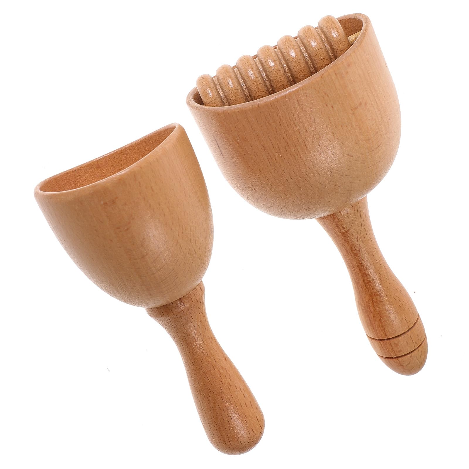 Rodillo de Masaje Muscular de Madera 2piezas, Herramienta Manual para Masaje de Espalda y Cuerpo Diseño en Forma de Copa para Ejercicio y Relajación