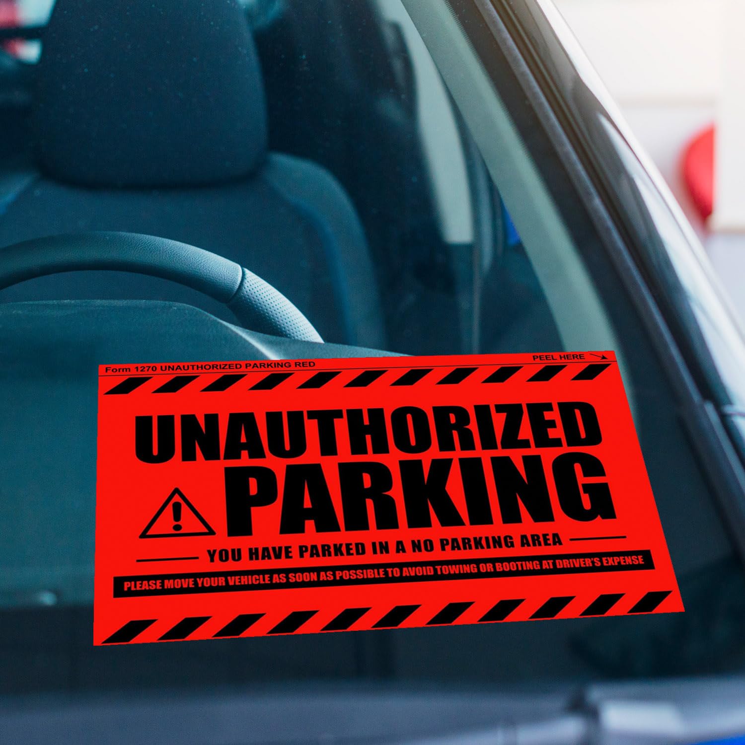 Bbrgirl Red 100Pcs Parking Violation Stickers -Hard-To-Remove Tow Warning For Cars And Trucks - Bilingual Spanish Hard To Remove Tow Tickets - Super Sticky No Parking Stickers - 8X5 Inch,