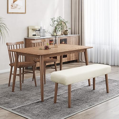 Miniatura 2 de COOLBEBE Funda de jacquard para banco de comedor, elástica, lavable, protector de asiento de banco de comedor, funda rectangular para sala de estar,