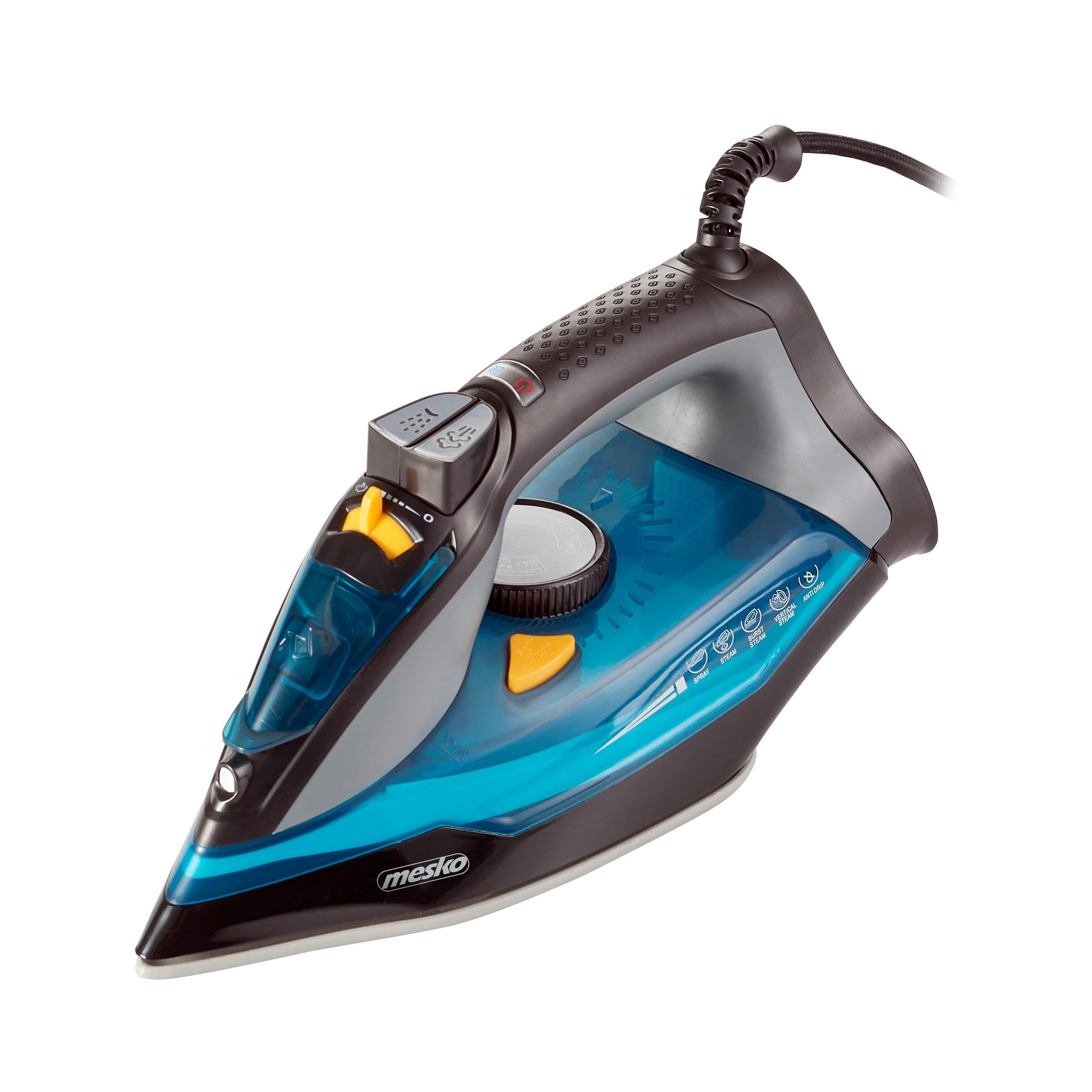 Mesko MS5041 Plancha Ropa Vapor Vertical Suela Cerámica, Golpe de Vapor 80 g/min, Vapor Contínuo 45 g/min, Autolimpieza, Sistema Antigoteo y Antical, 3000W, Depósito 350ml