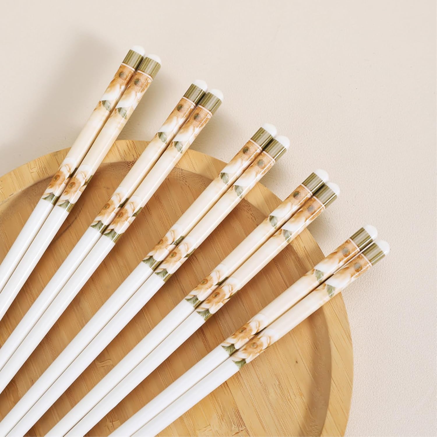 3pc Camellia ceramic chopsticks home retro simple chopsticks-10 pairs