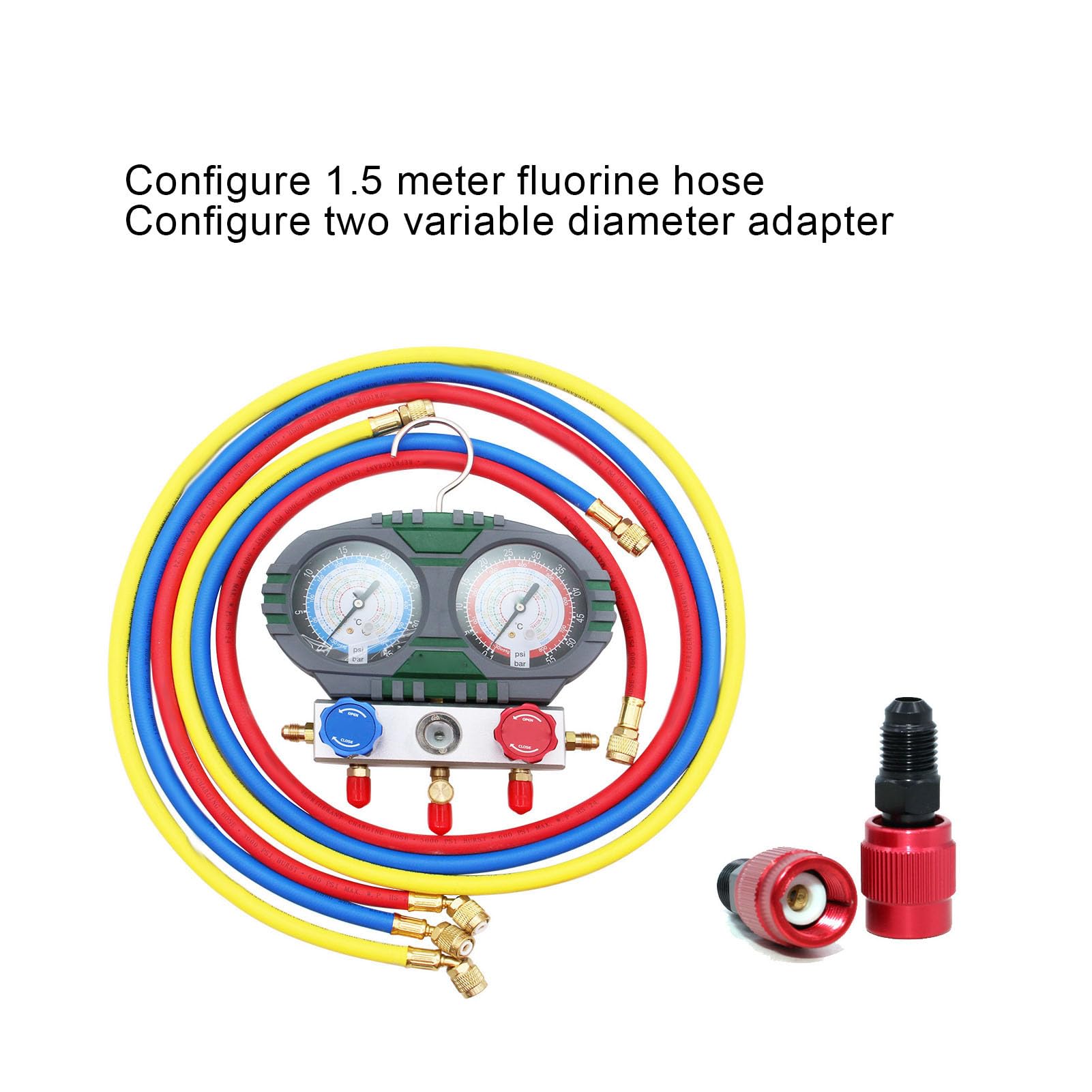 Klimaanlagen‑Manometer‑Satz Duale Manometer 500psi 800psi Doppelschicht‑Stoßschutz Explosionsgeschützte Linse Klimaanlagen‑Lade‑Set für R600 R290 R410a R32‑Systeme