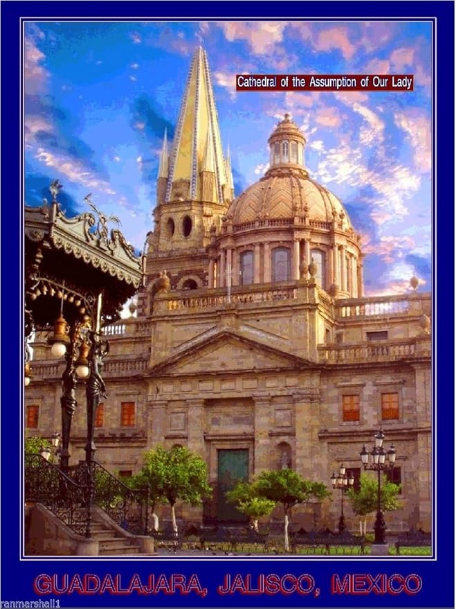 Amazon｜グアダラハラメキシコ大聖堂Our Ladyメキシコ旅行広告ポスター｜アートワーク・ポスター オンライン通販