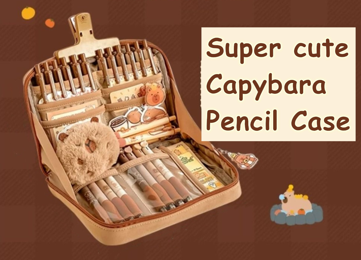 Amazon.com: NAPIMICO Cute Capybara Pencil Case with 12
