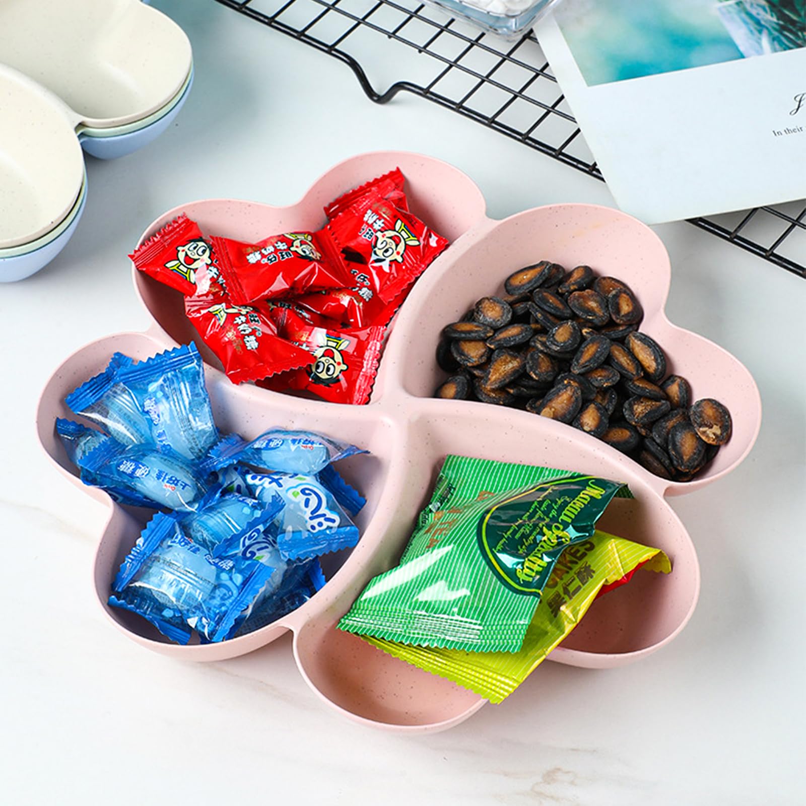 Assiette De Restauration Rapide à 4 Compartiments, Partition, En Mélamine, Avec Compartiment Pour Sauce, Pour Le Petit Déjeuner