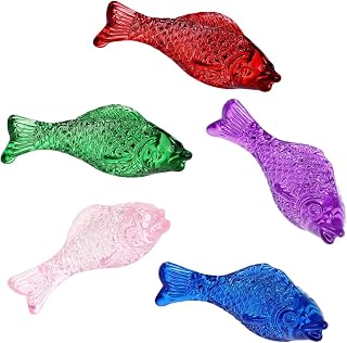 Crystal Fish Figurine 5 Piece Bag White Crystal Home Decor | Blue Realistic Shape, Sturdy Lightweight Portable Style, Living Room Car Holiday Accent, Collectible Figurine