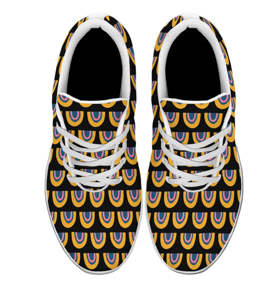 Women Men Cute Rainbows Shoes Personalited 3D Print Running Shoes Athletic Tennis Sneakers White Size 5