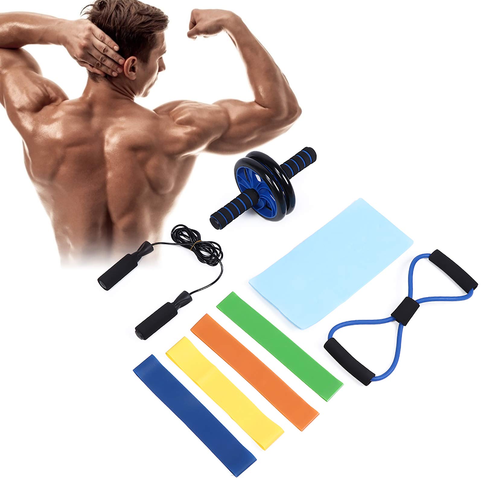 Addominali Scolpiti In 10 Minuti Al Giorno 🔥 Ruota + Bande + Corda – Set Completo Fitness