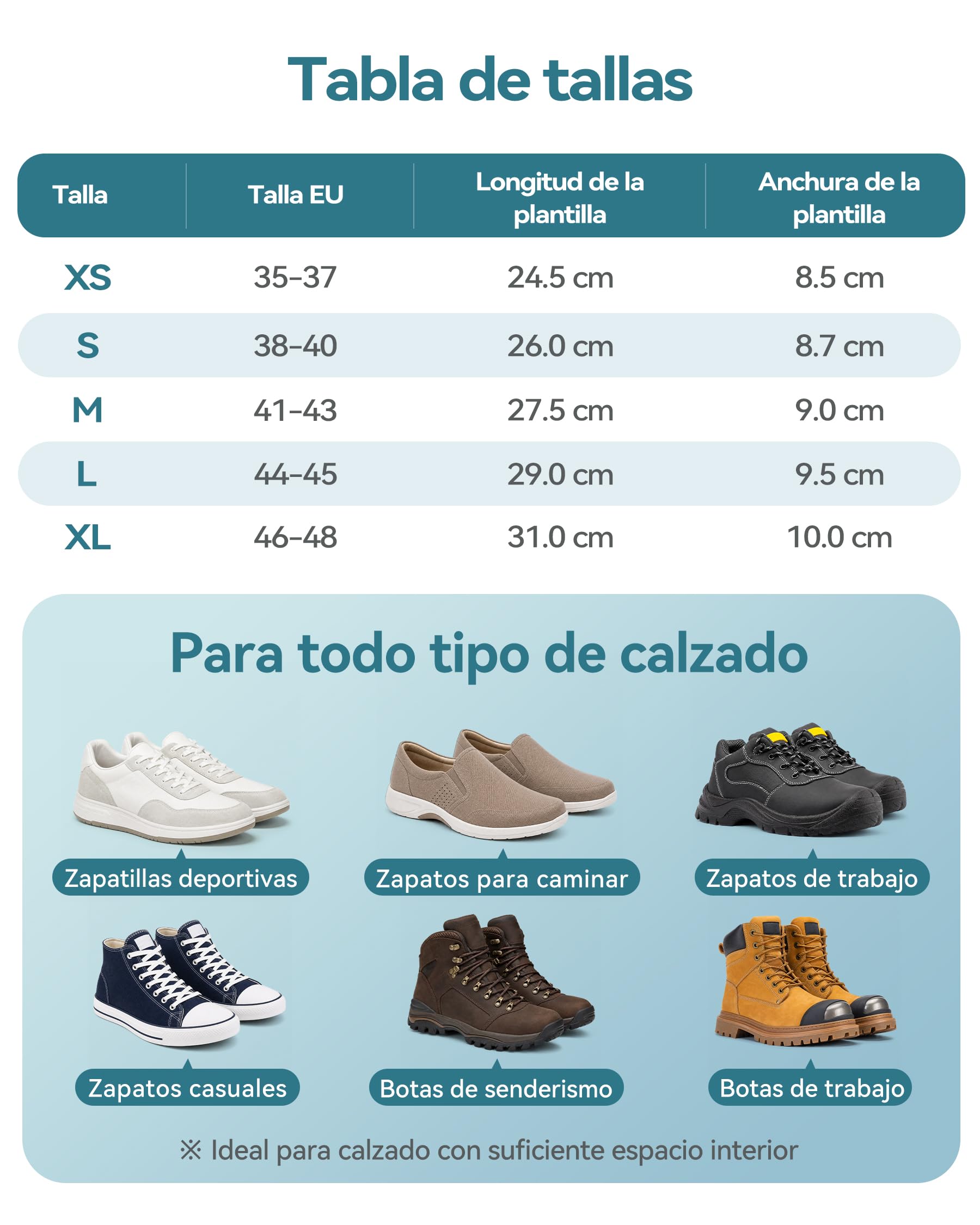 DynWalker Palmilha Ortopedica Plantillas para Fascitis Plantar Amortiguación Mejorada 35% Soporte Arco
