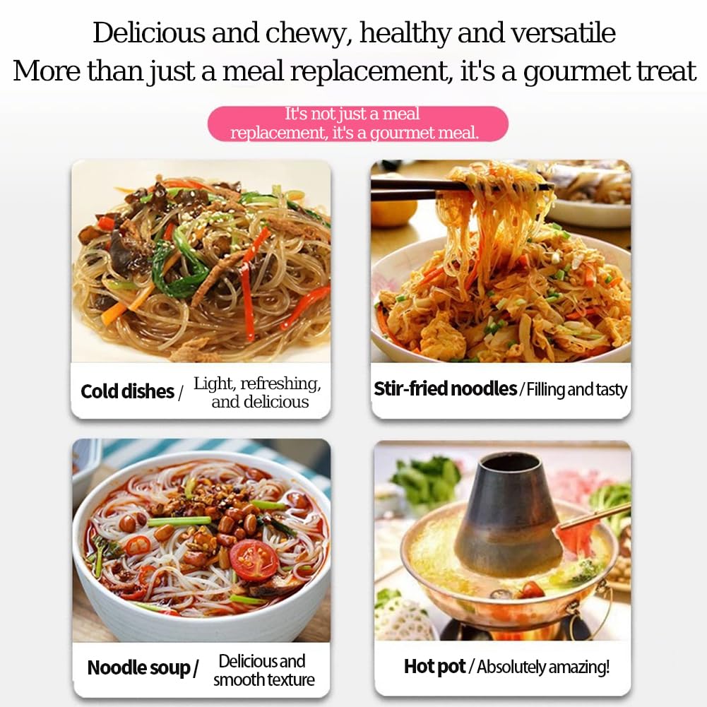 DAMAICHUHAI Shirataki (Spaghetti di Konjac) Secchi – 400g, Noodle a Zero Calorie, Senza Glutine e Senza Carboidrati, Ricchi di Fibre, Perfetti per Diete Low-Carb e Keto