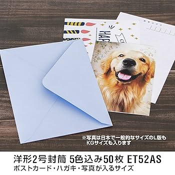 Amazon | オキナ 洋形封筒 洋型2号 ET52AS 5色込み 50枚入