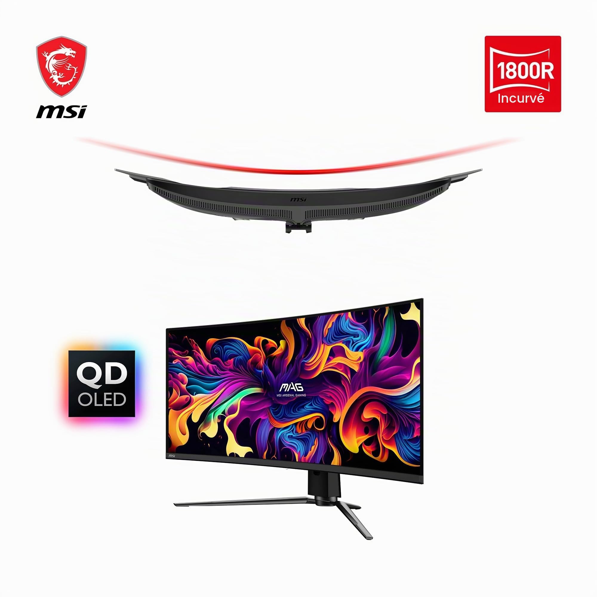 MSI MAG 341CQPA QD-OLED Écran Gaming incurvé 34.18" UWQHD