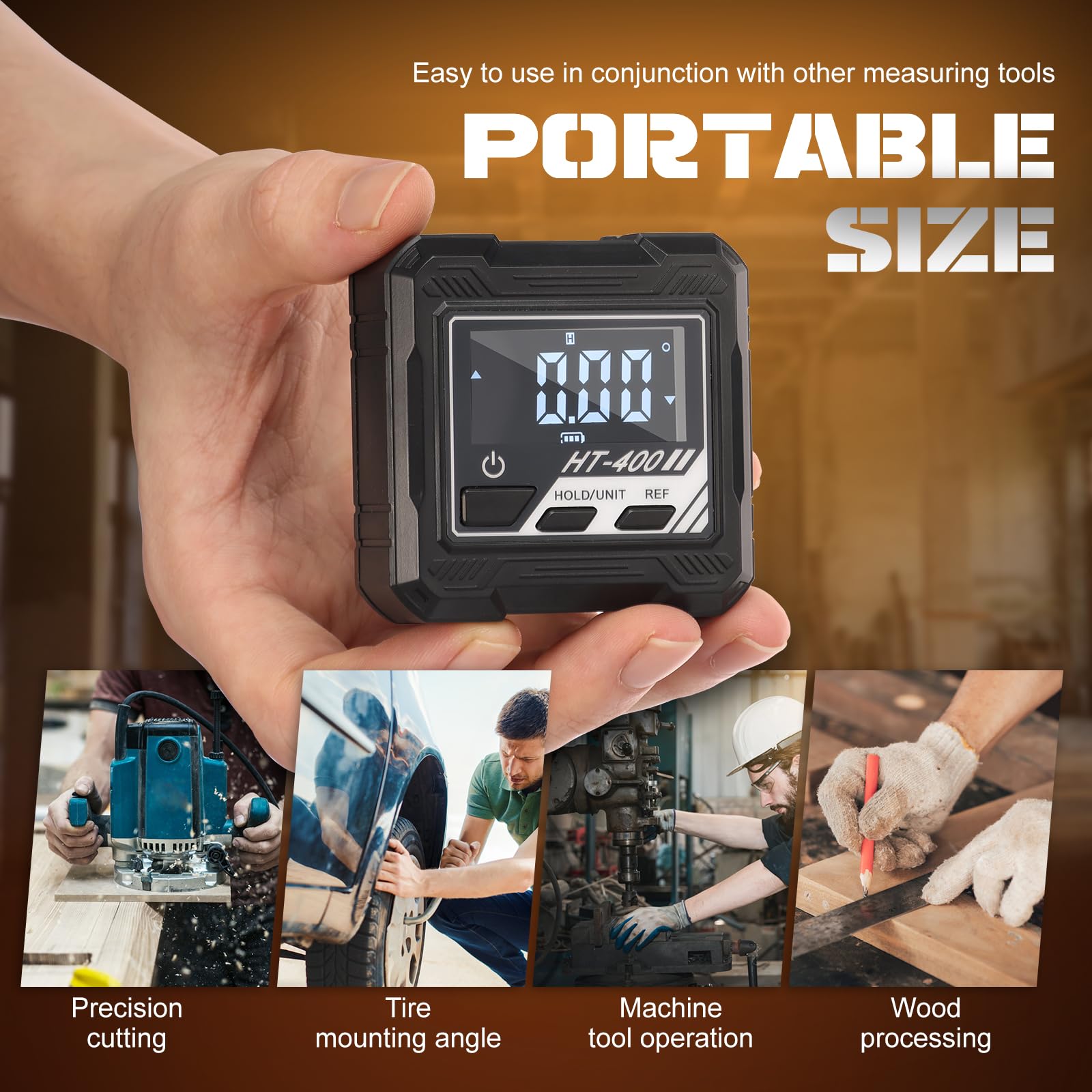 Goniometro digitale con base magnetica, livella digitale LCD, inclinometro digitale, falegnami, meccanici per la lavorazione del legno, riparazione auto, funzionamento di macchine utensili
