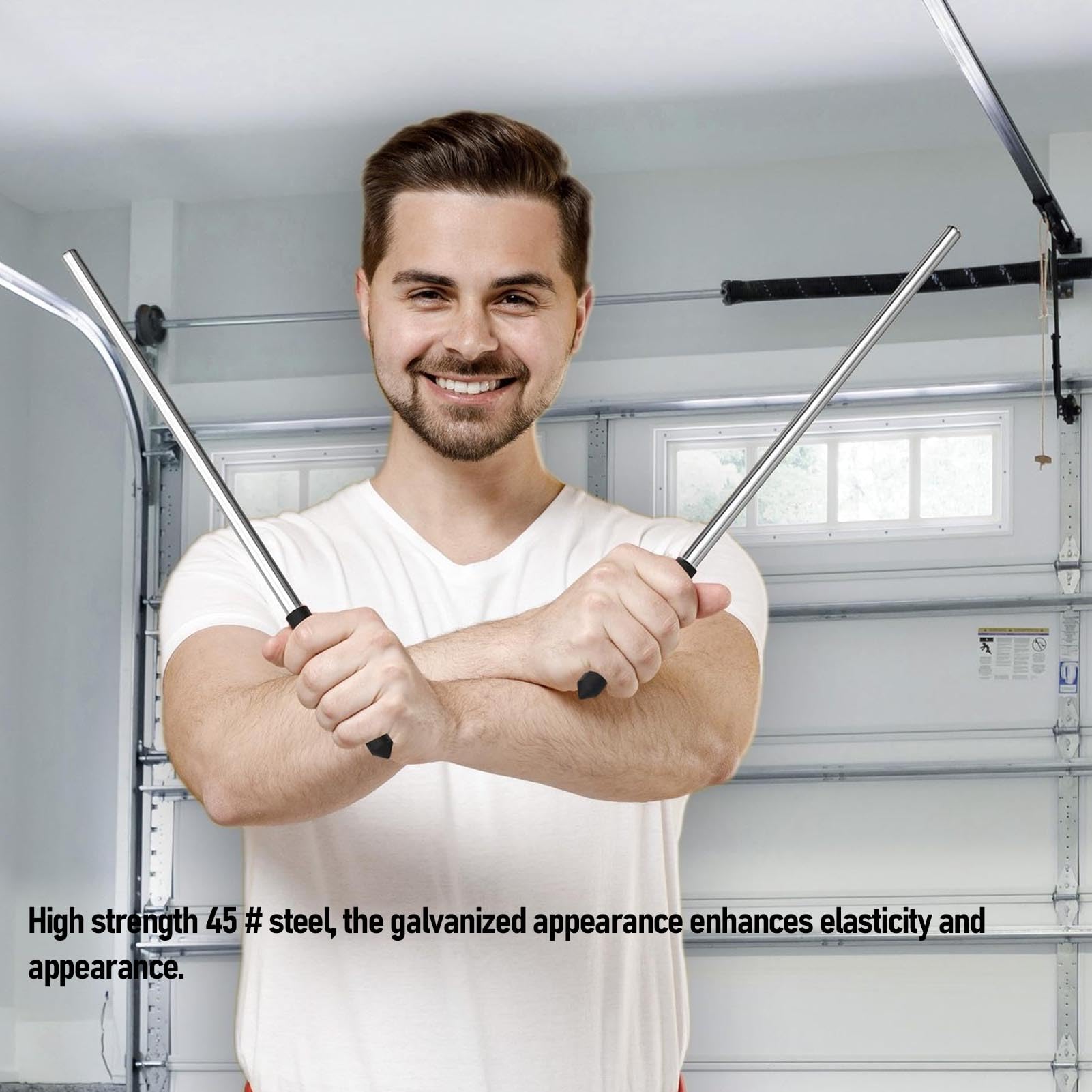 YWBL-WH 2 Pezzi Barre di Avvolgimento a Molla di Torsione per Garage Barre di Avvolgimento Hardware per Portello per Garage Strumenti di Regolazione per Molla di Regolazione con