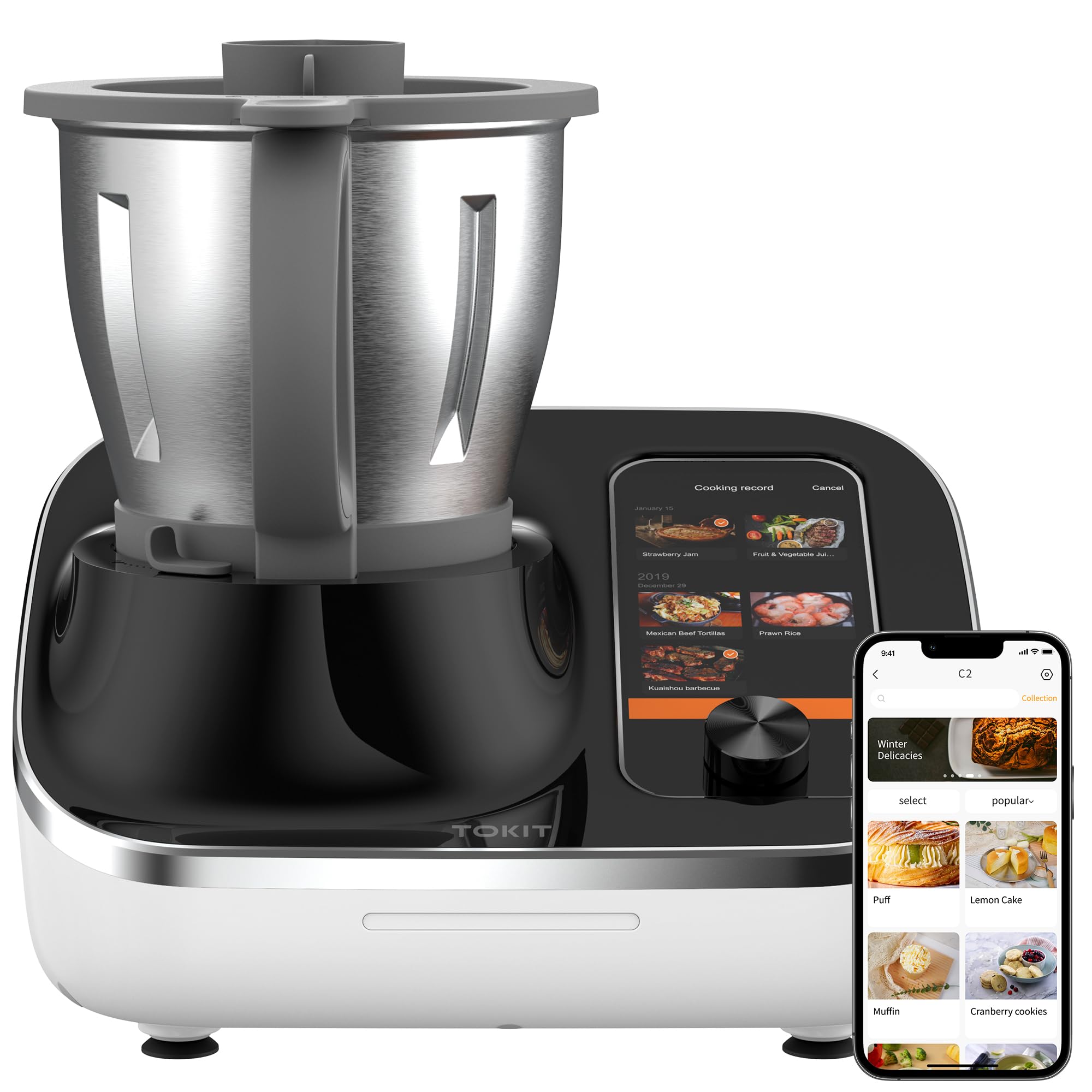 Amazon.com: TOKIT Omni Cook Robot 一體式食物調理機21 種烹飪功能內