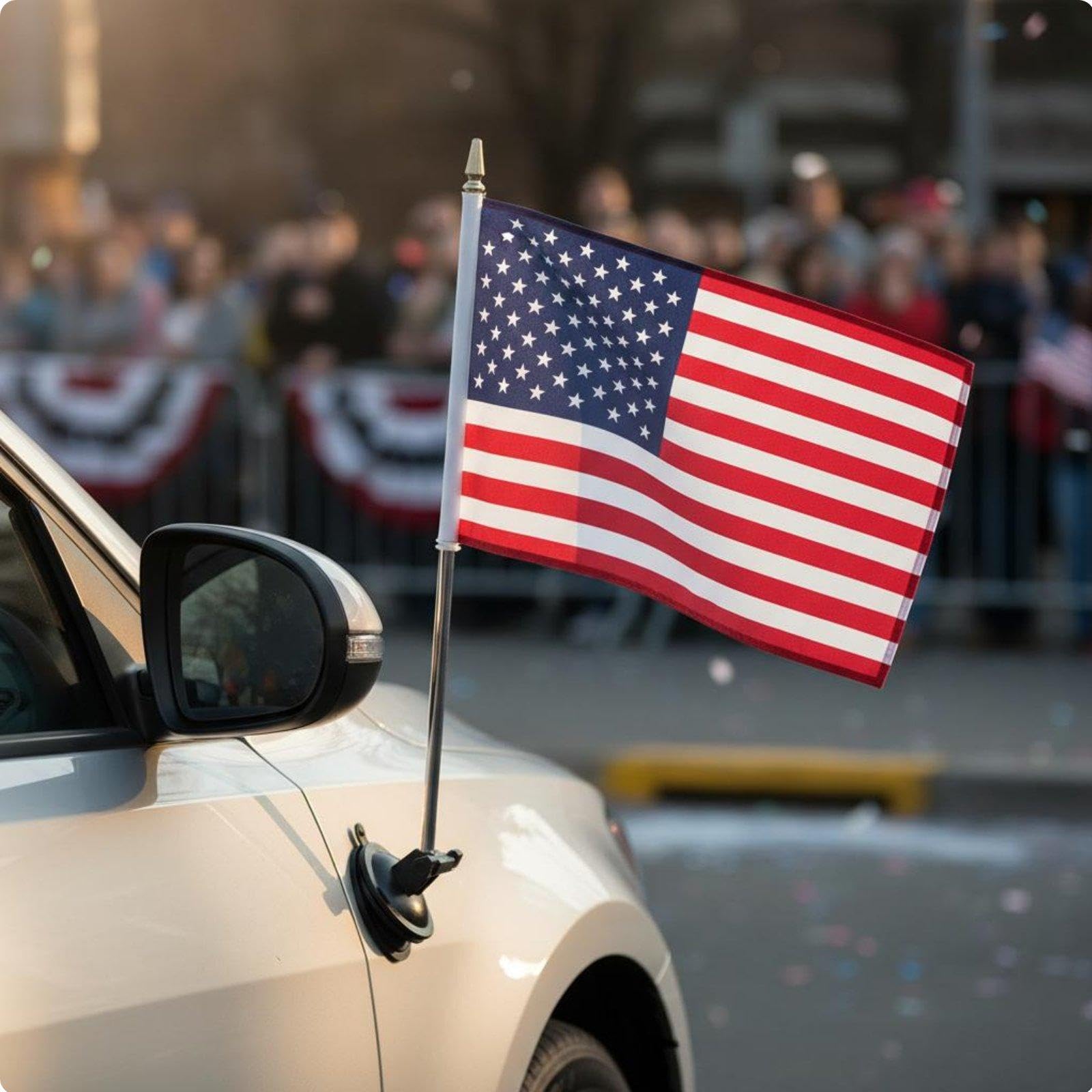 Suction Cup Car Flag Mount Adjustable Angle Vehicle Flag Pole Kit Easy Installation for Patriotic Supporters, Veterans, Processions Black-image-33