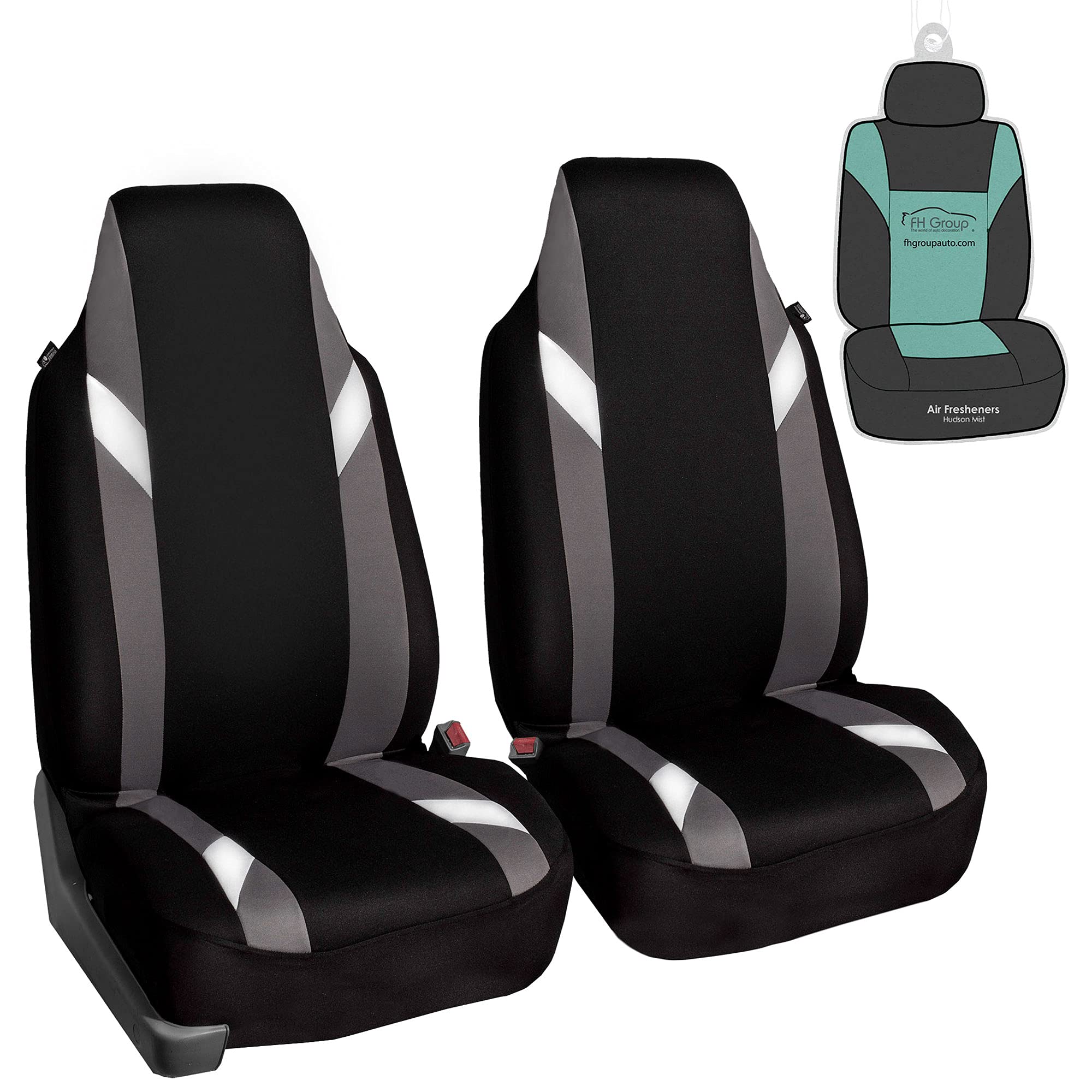 FH Group FB133102 Premium Modernistic Seat Covers Gray/Black- Fit Most Car, Truck, SUV, or Van