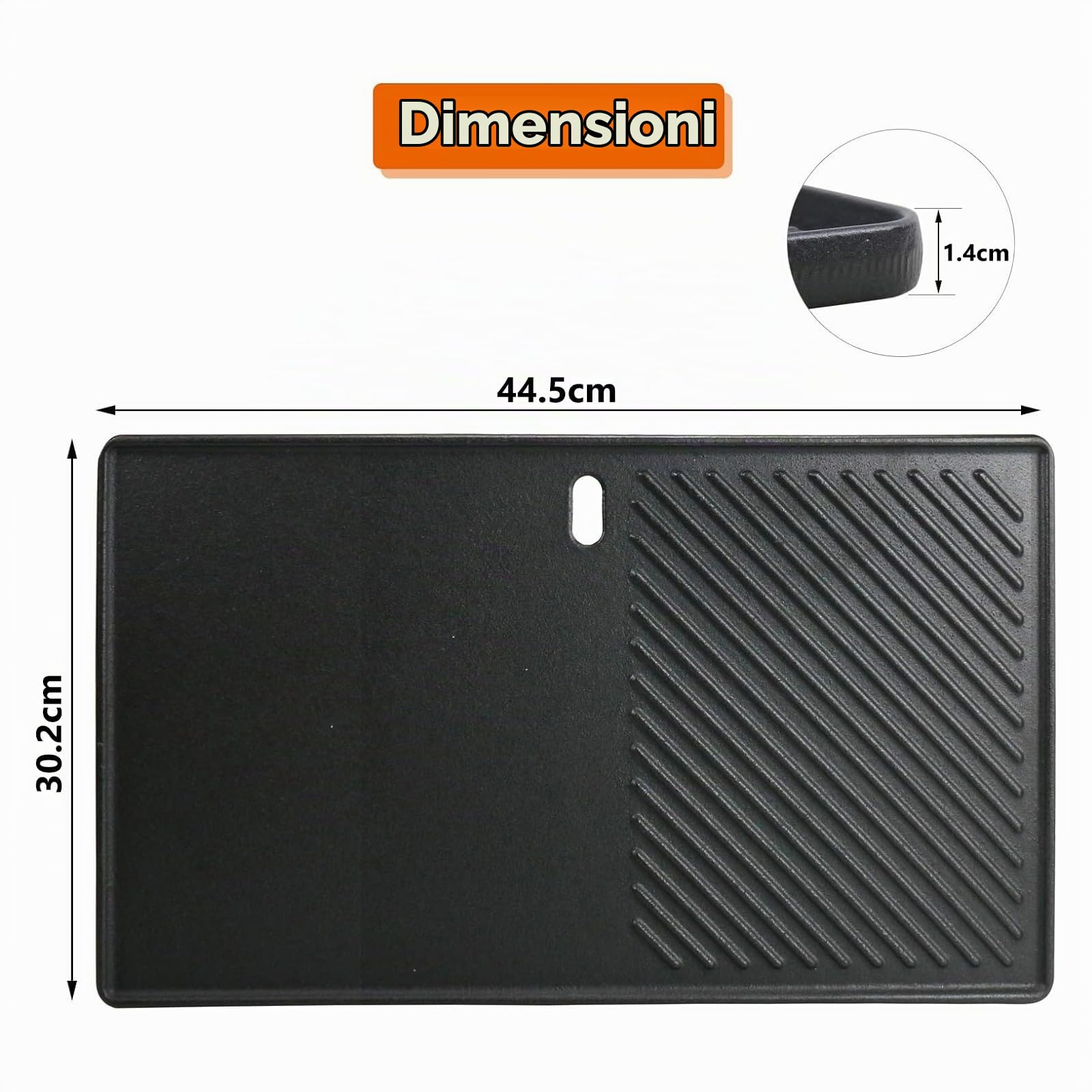 Denmay 7638 - Piastra in ghisa da 44,5 x 30 cm per Weber I & II Spirit E/S 310, 320, 330, Spirit E-310 Classic, Spirit 700, piastra per barbecue SmokeFire EX4 e EX6