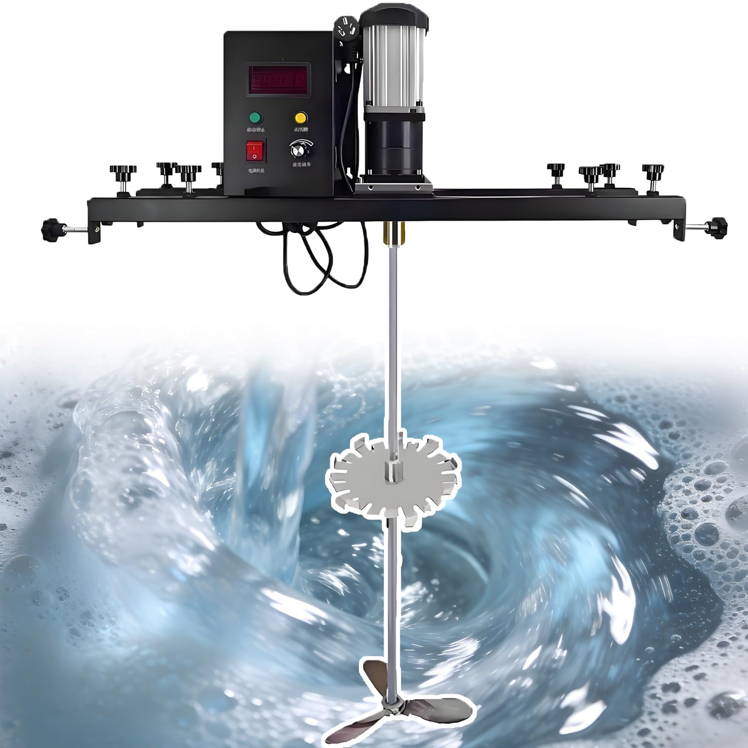 YNBSHGAA Electric Paint Mixer, 980W IBC Barrel Drum Stirrer with Support Hanger, Efficient Ink Dissolver Agitator for Commercial Paint Mixing,B