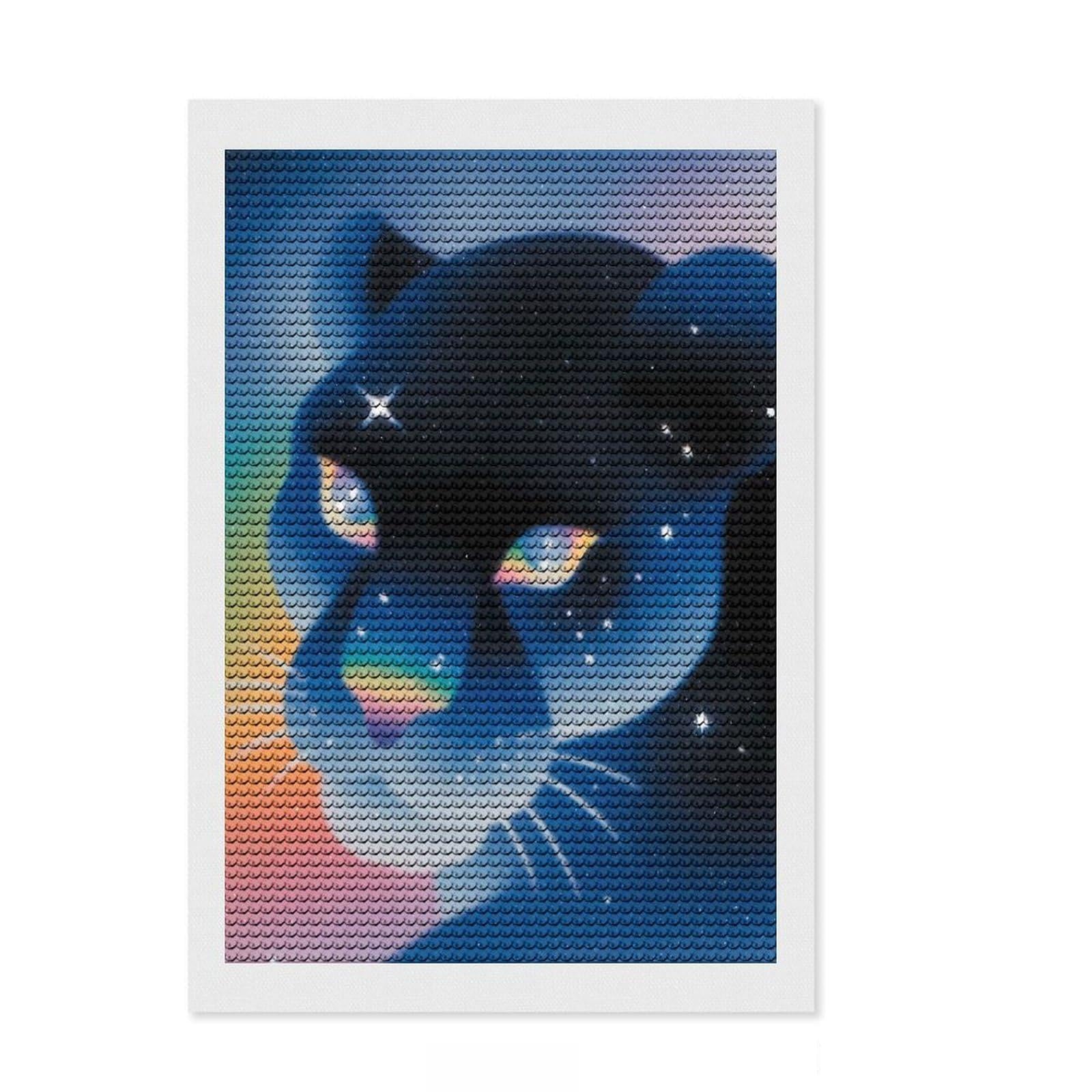 Junmoney Cosmic Panther Portrait Diamond Painting Set 8"x12", Festive Home Decor, with Tool Kit, Gift Idea, Thoughtful Present, Creative Hobby