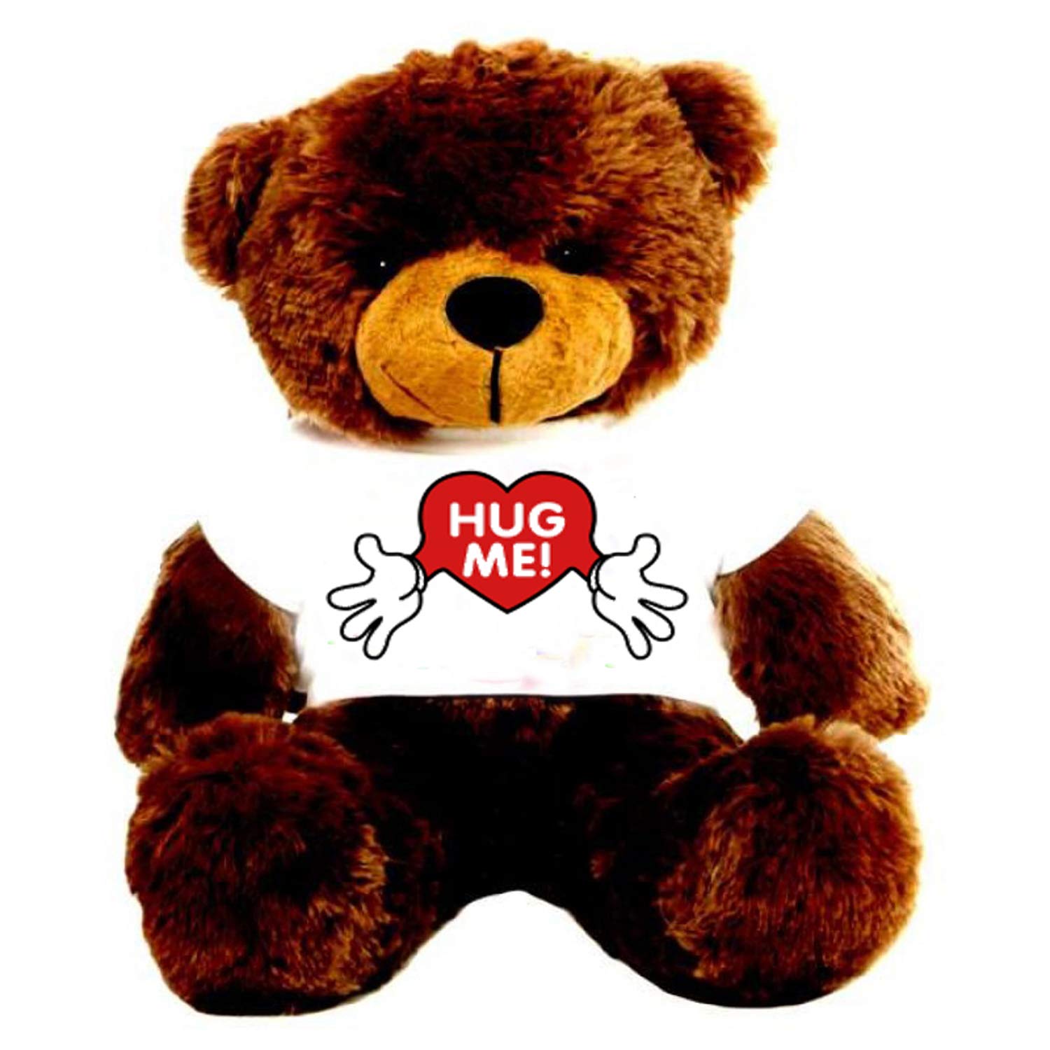 HUG 'n' FEEL SOFT TOYSHug'n'Feel® Soft Toys Big Teddy Bear Wearing Hug me T-Shirt 5 feet Chocolate Brown_T Shirt_Hug me Plush & Stuffed Toys