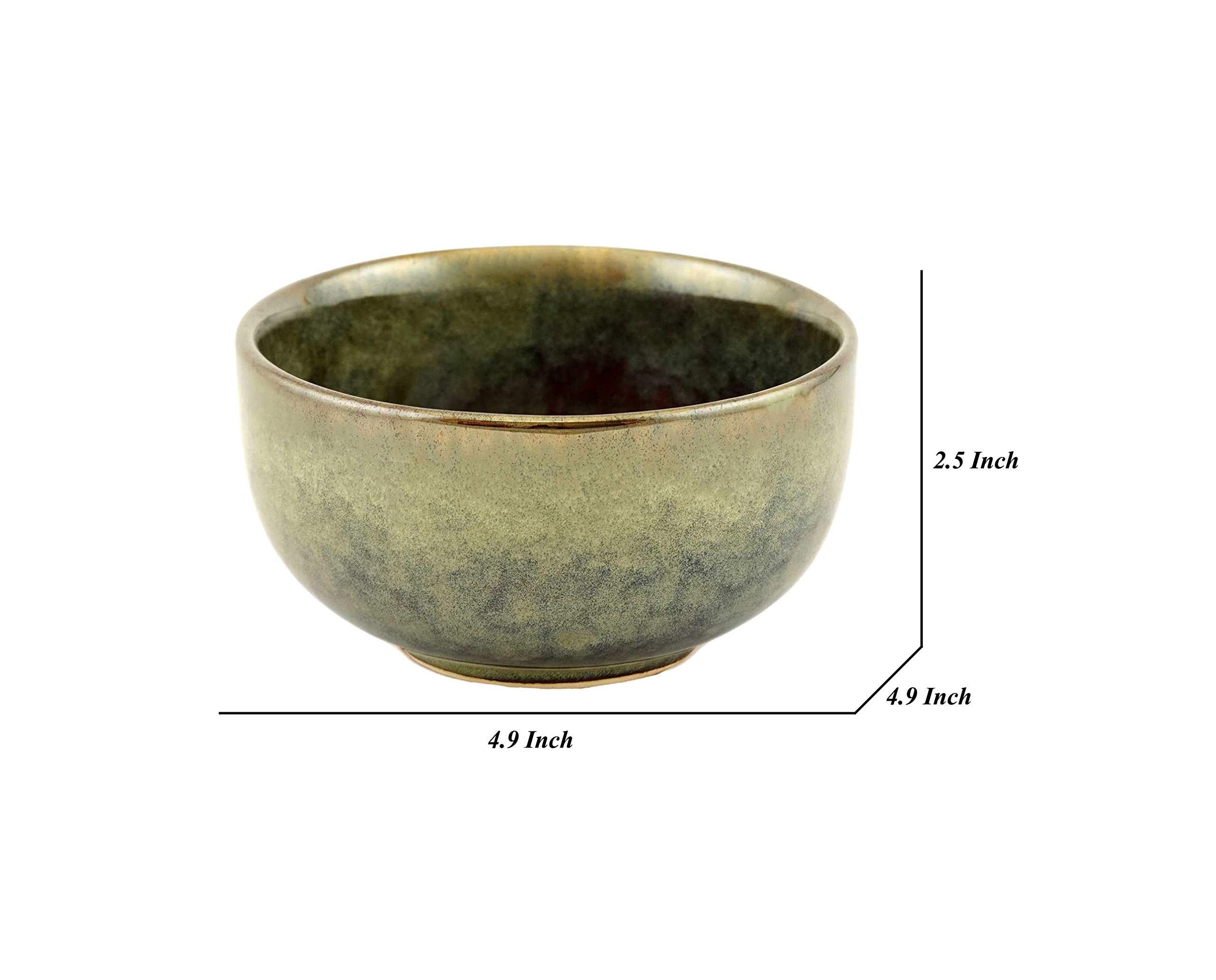 Freakway Ceramic Soup Bowls (Set of 2 Bowls) | 100% Food & Microwave Safe |Handmade Blue Pottery | Multi Color 3