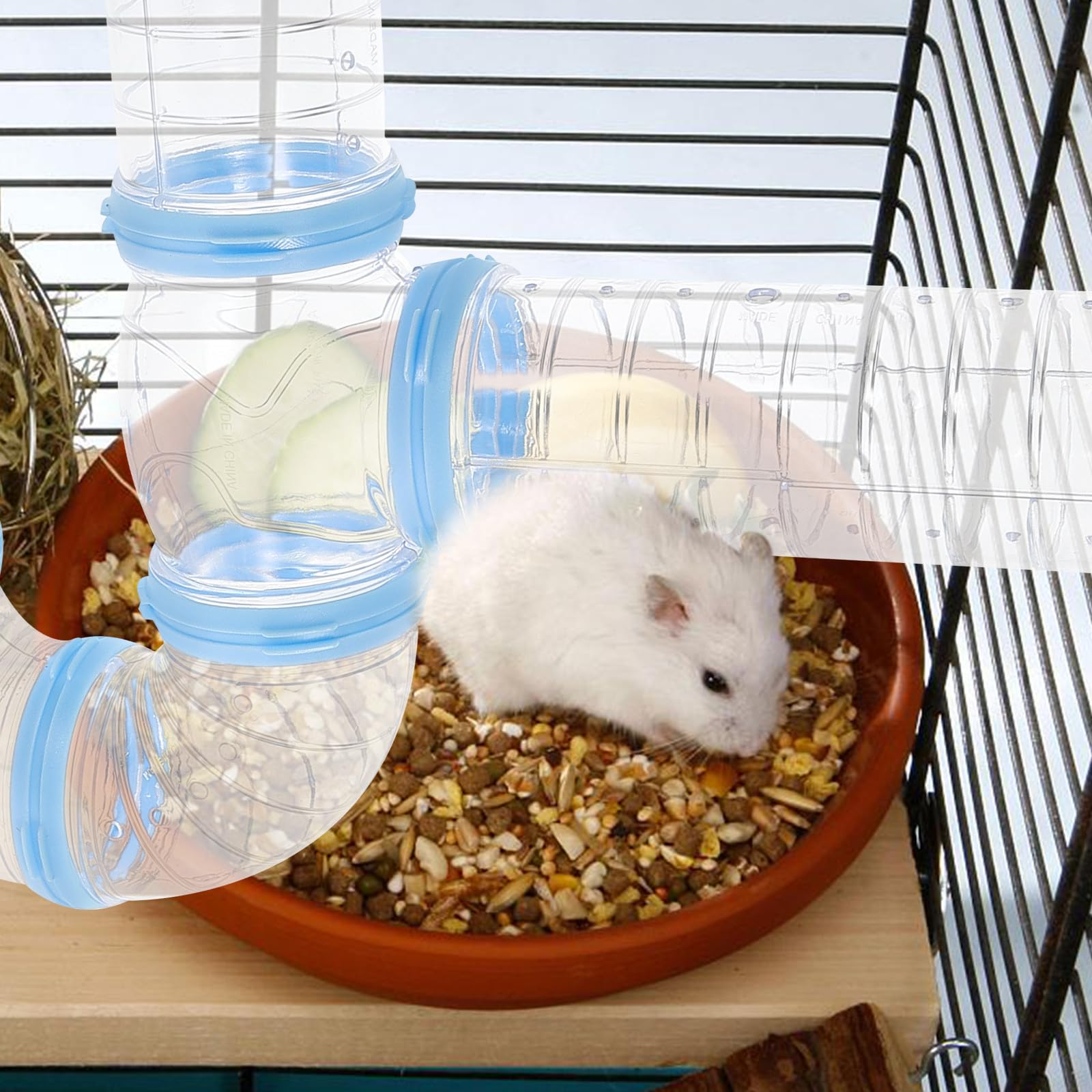 Tunnel Tubo per Criceto in Plastica per Gabbia, 2 Set | Connessione Diy, Accessori per Habitat e Area Gioco, Adatto a Criceti e Porcellini D'india