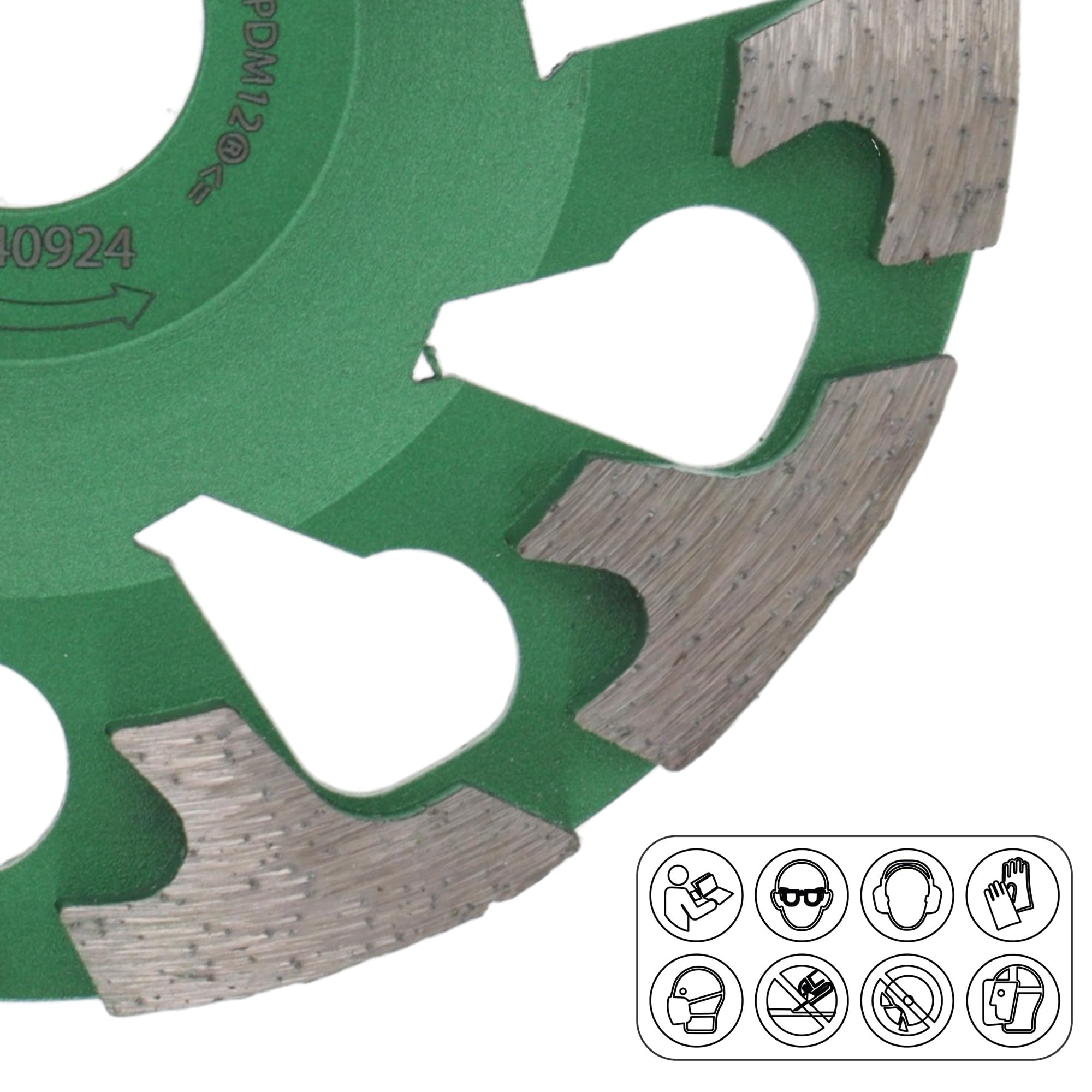 PRODIAMANT Diamant-Schleiftopf 130 mm x 25 mm grün – Universal für Beton & Estrich – Für Betonschleifer – Bohrung 25 mm – Schleifteller