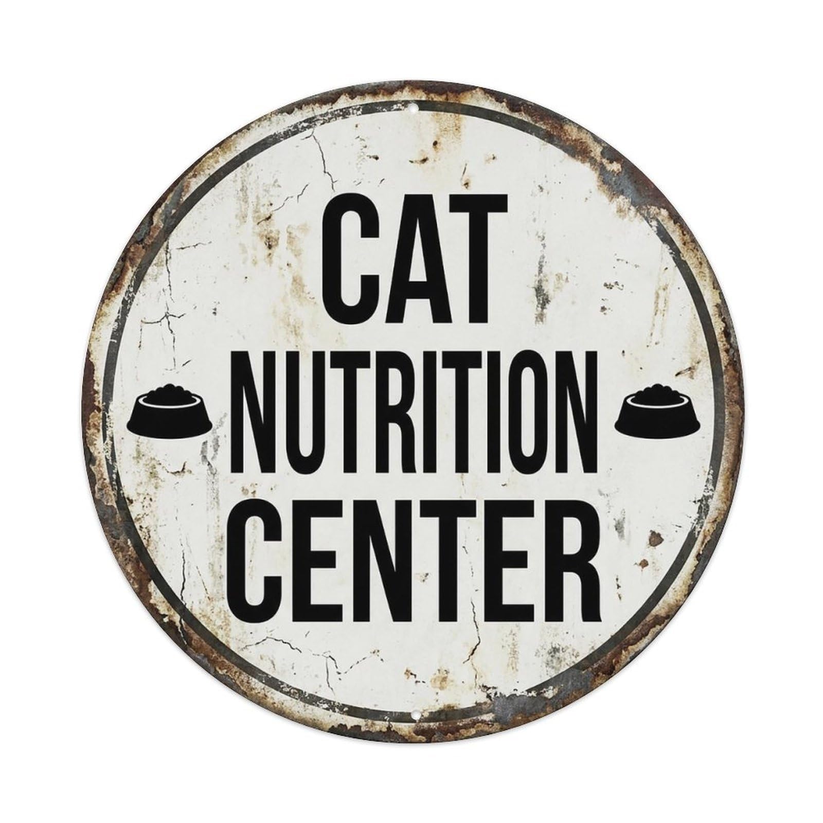Vintage Cat Nutrition Center Decor Vintage Metal Tin Sign Plaque Wall Decor for Cafe, Club Bar, Office, Garden Metal Poster 8x8Inch