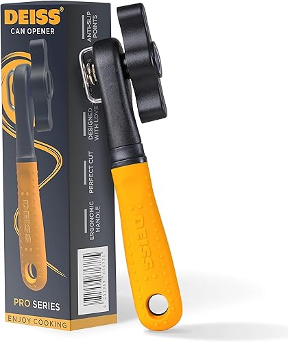 Miniatura 10 de Deiss Abrelatas profesional resistente, borde liso manual, abrelatas de mano con mango suave al tacto, abrelatas de seguridad a prueba de óxido,