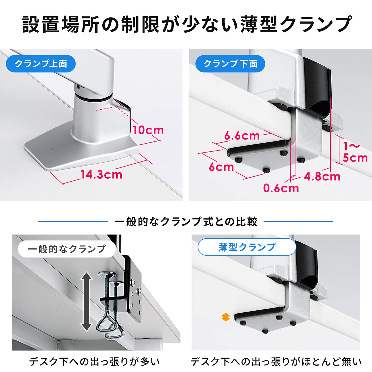 ノートパソコンアーム（水平垂直3関節ガス式　0.5～5kg 100-NPC004 楽天市場】ノートパソコンアーム 水平垂直3関節モニターアーム