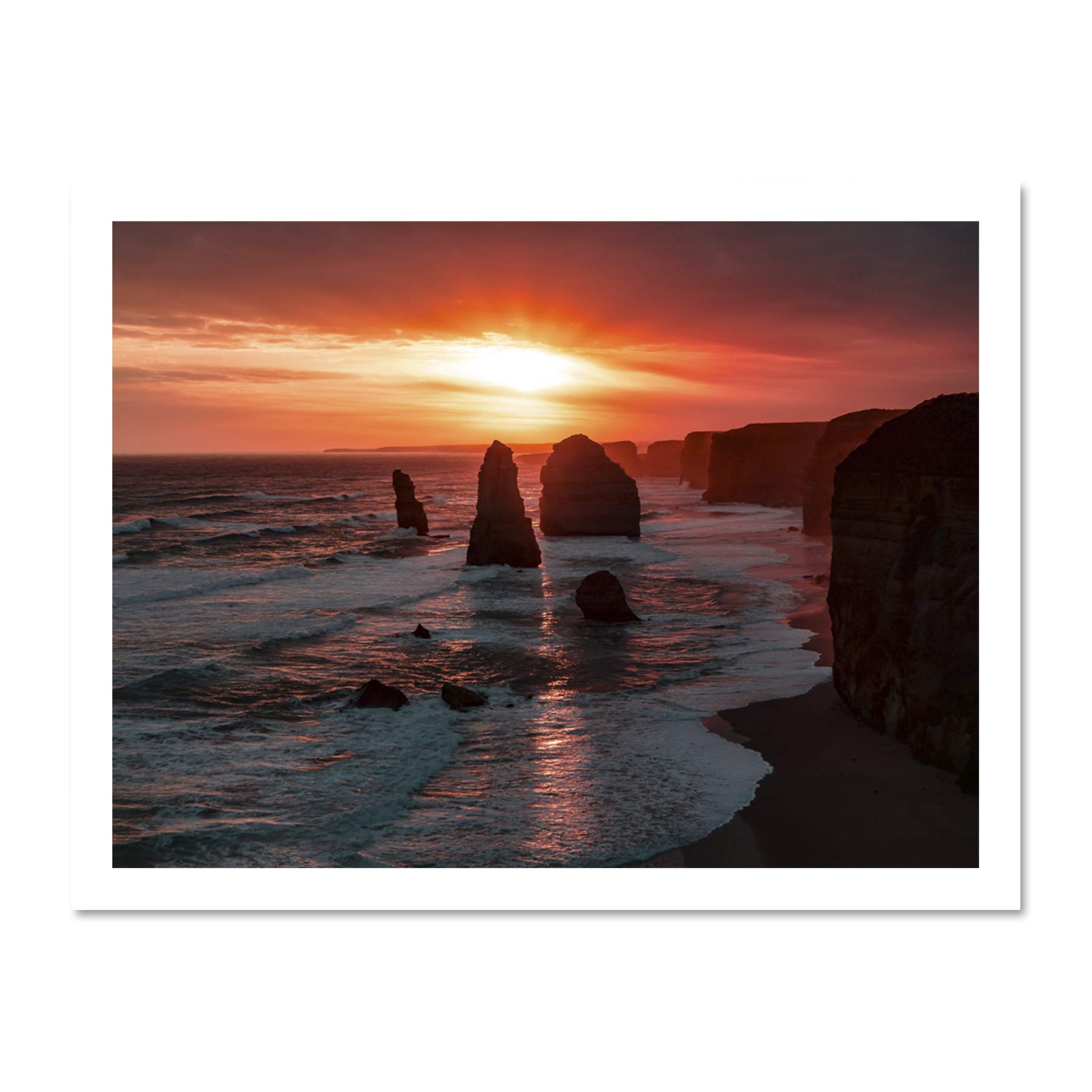 Holthausen Twelve Apostles Sunset Australia Large Framed Art Print Poster Wall Decor 18x24 inch