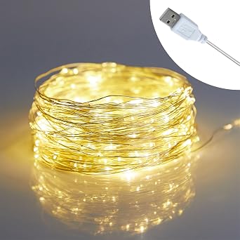 LED String Light, USB Operated, Fairy Light, Jewelry Light, Illumination, 32.8 ft 10 m, 100 LEDs, Waterproof, Decoration, Halloween, Christmas, Valentines Day, New Year, Birthday, Party, Wedding
