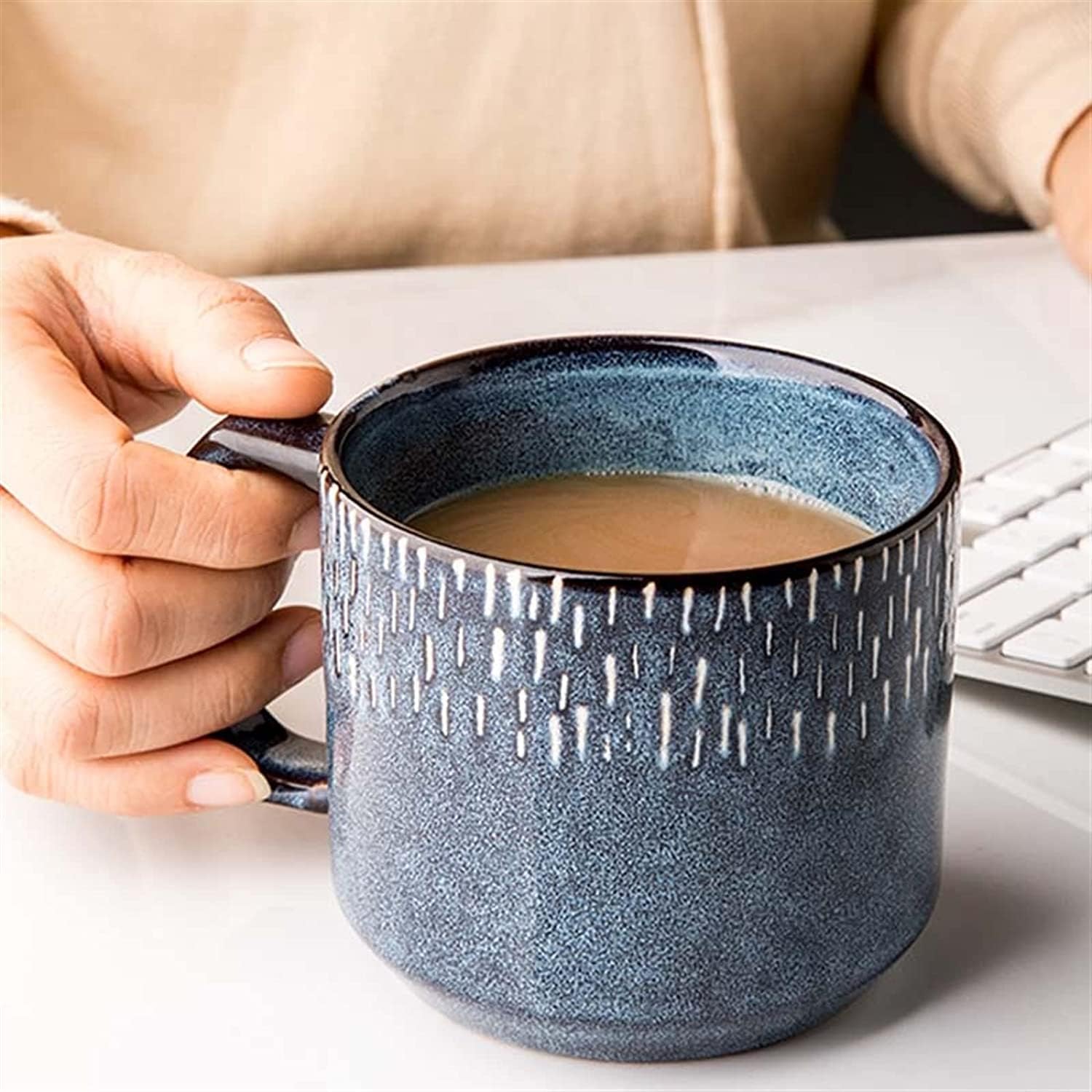 MAYABI Ceramic Coffee Mugs,Tea Cup,Premium Ceramic Coffee Mug Mugs Tea Cup Water Cup,Creative Ceramic Cup Personality Trend Mug Couple Simple Cup Household Water Cup Spoon with Lid Cups Set