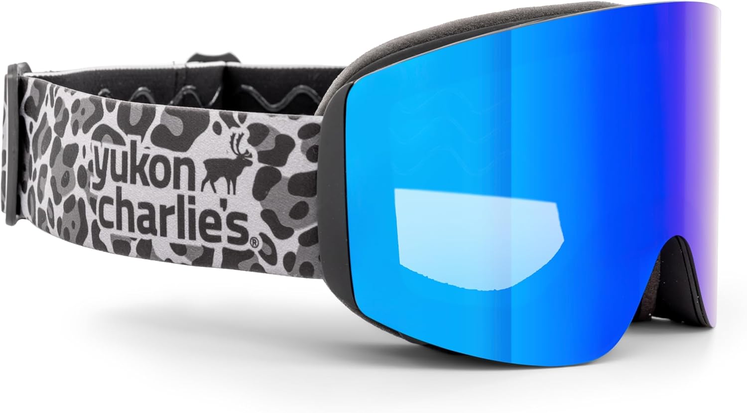 Yukon Charlie's Ropeline Adult Snow Goggles - Removable Magnetic Cylindrical Lens - Boosted Contrast, Reduced Glare, Anti-Fog