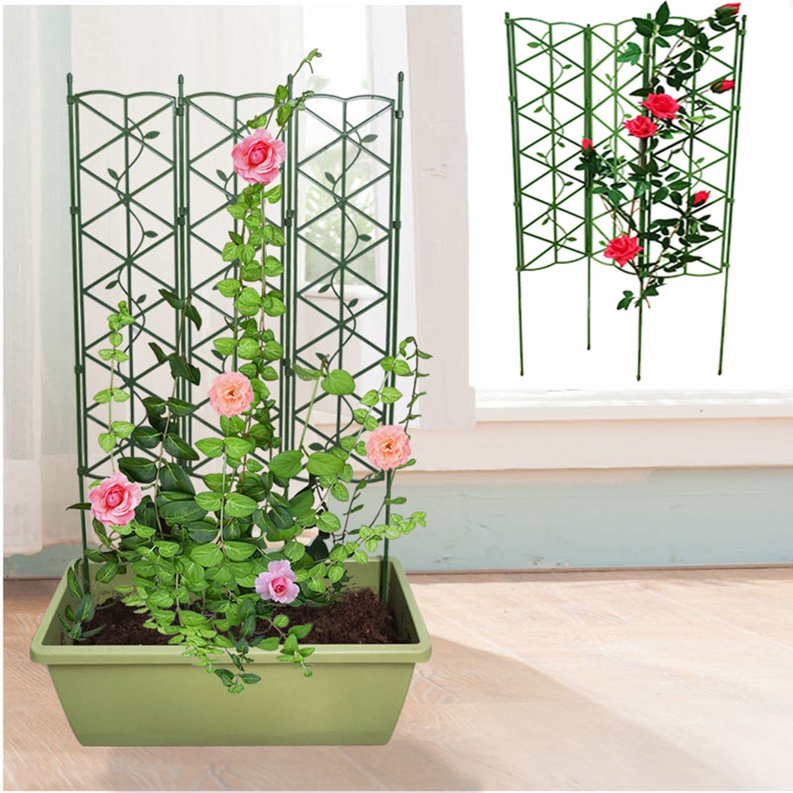 Treillis De Jardin pour Plantes Grimpantes, Cadre d'escalade De Clôture Extérieure 90cm 120cm 150cm avec Grille PE, pour Vignes De Lierre Rose Fleur Végétale, Vert (Size : 120x45cm(47.2x17.7in))