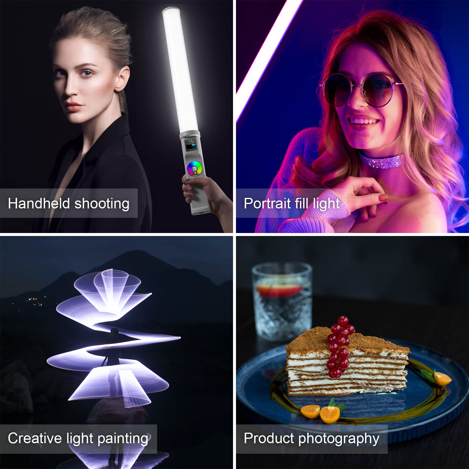 Amazon | GVM RGB ハンドヘルドライト RGB LED ビデオライト ワンド